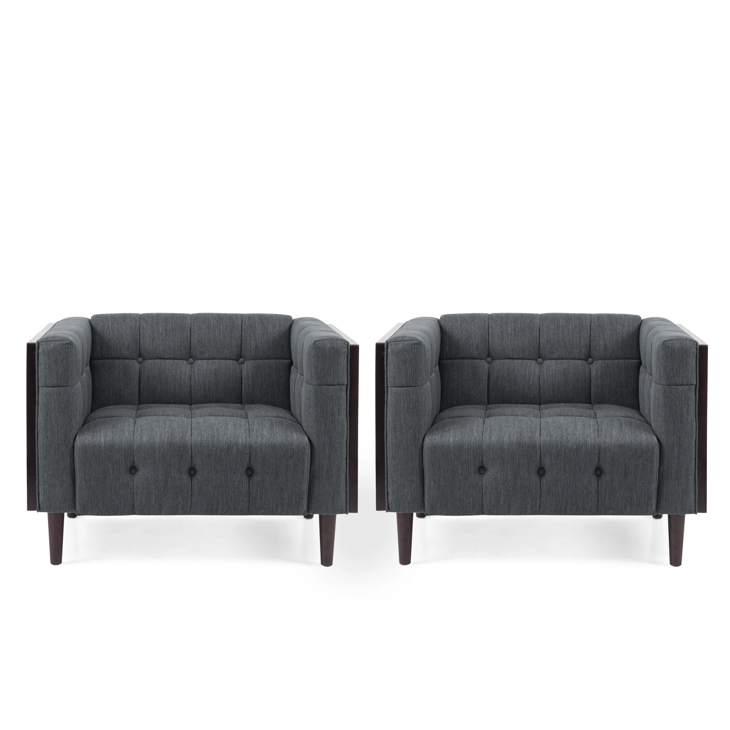 Croton Contemporary Tufted Club Chairs, Set of 2 - furnishings