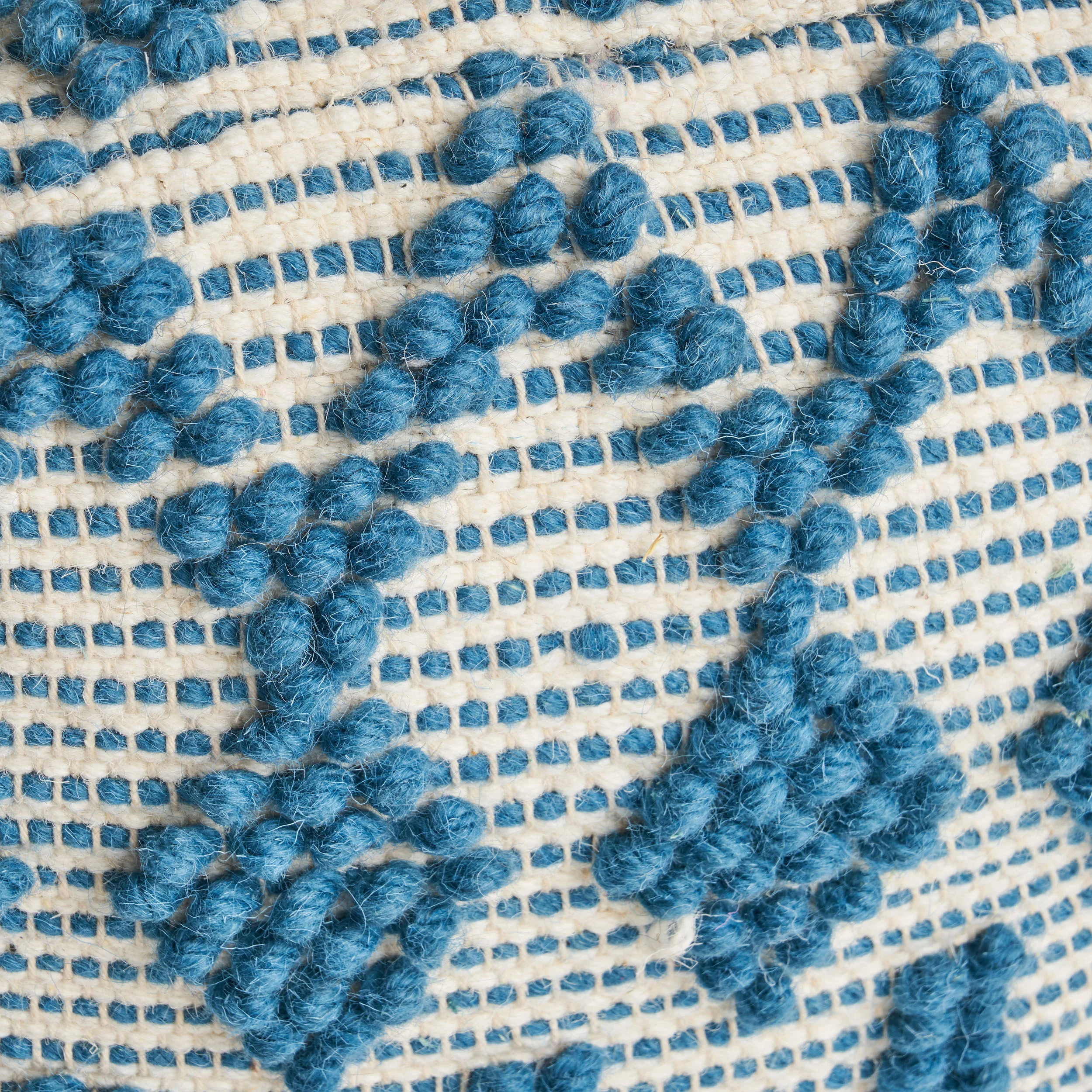 Gracious Boho Wool and Cotton Ottoman Pouf - furnishings