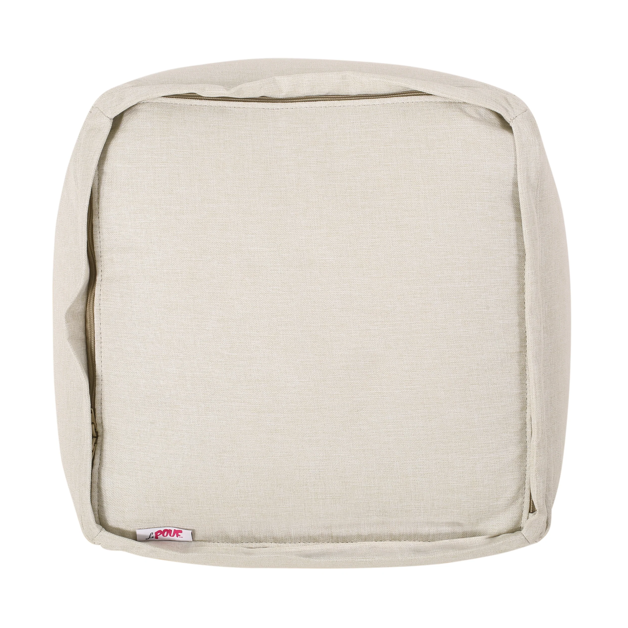 Punjab Tattnall Contemporary Two Tone Fabric Cube Pouf - furnishings