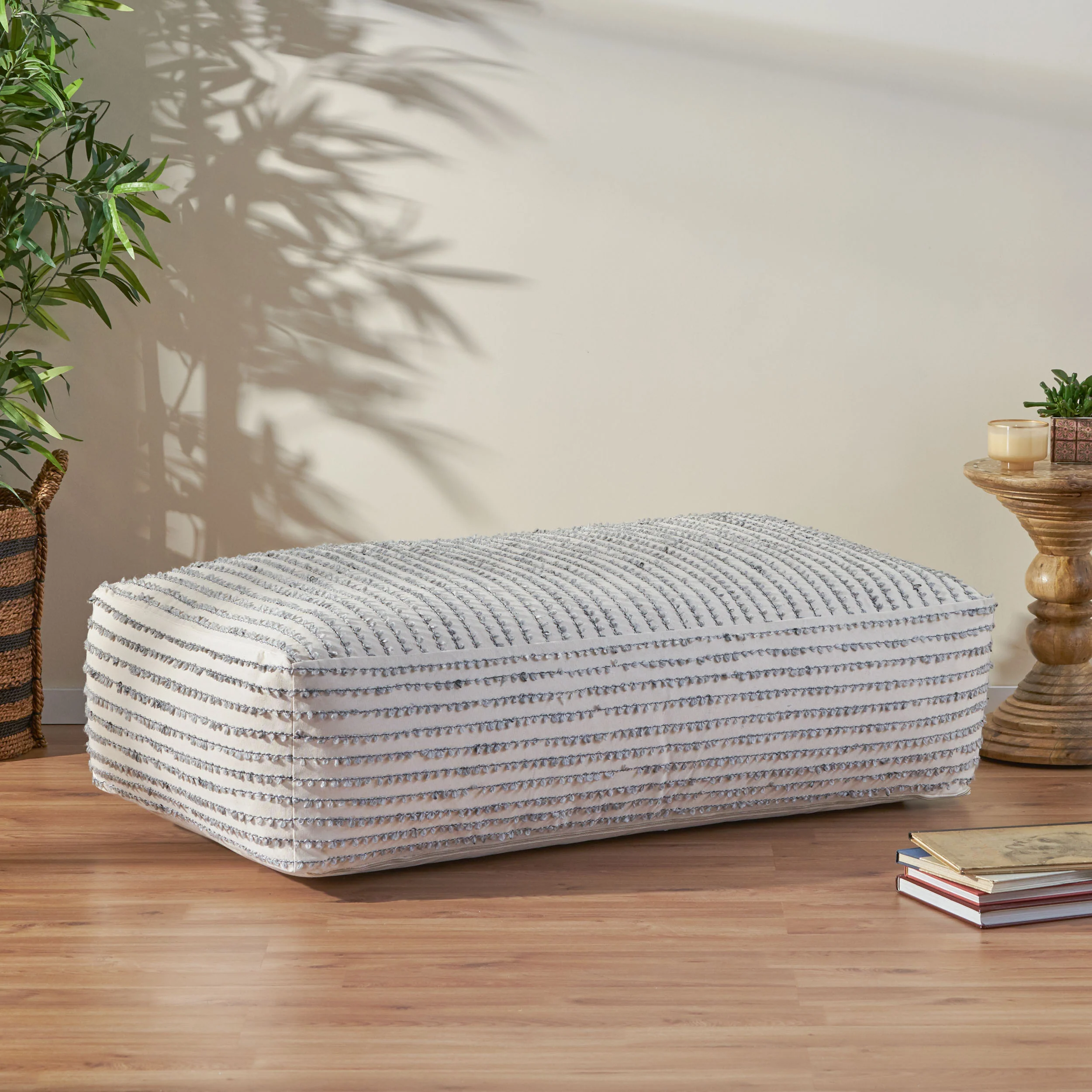 Taliyah Boho Rectangular Bean Bag Ottoman - furnishings