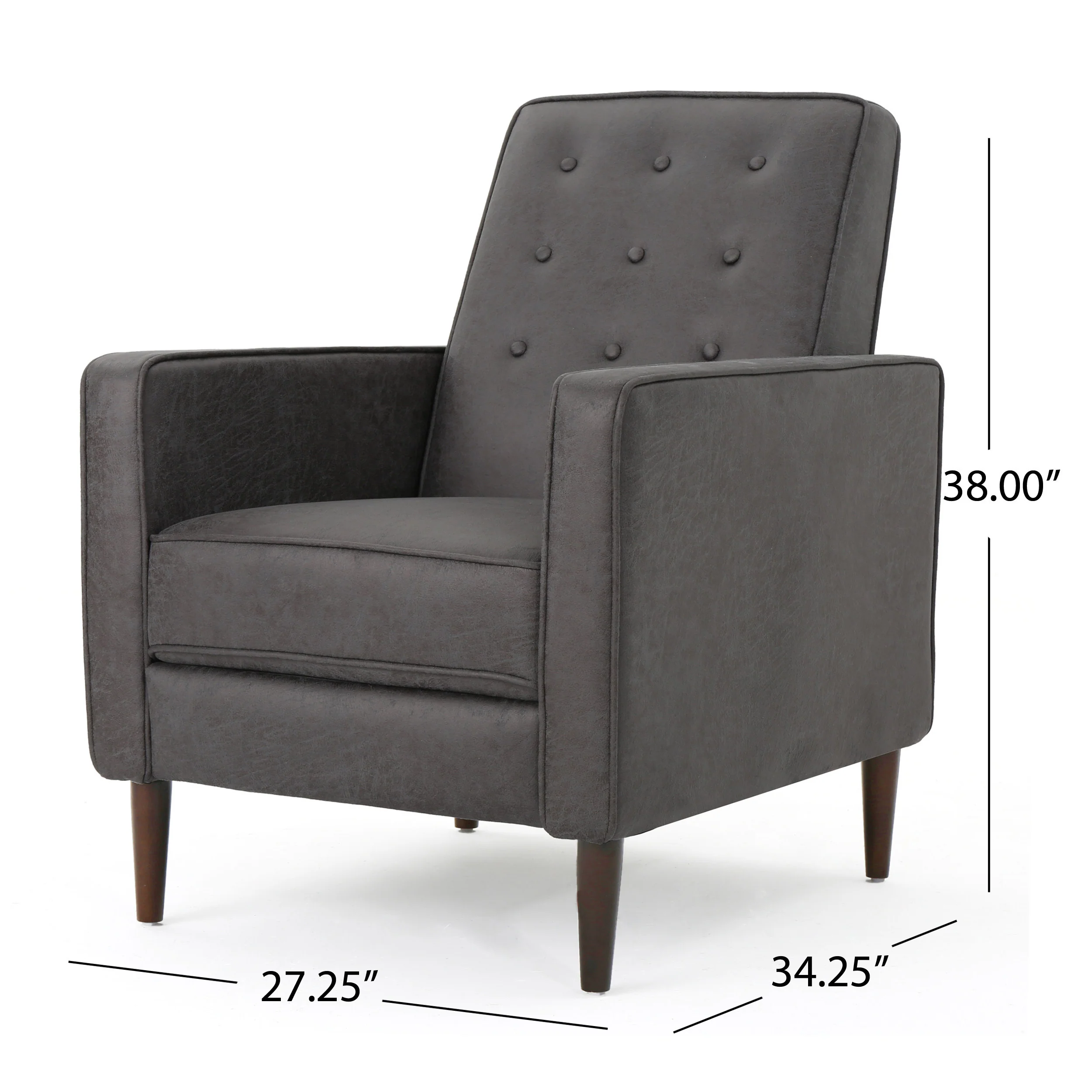 Mason Mid-Century Modern Tufted Back Microfiber Recliner - furnishings