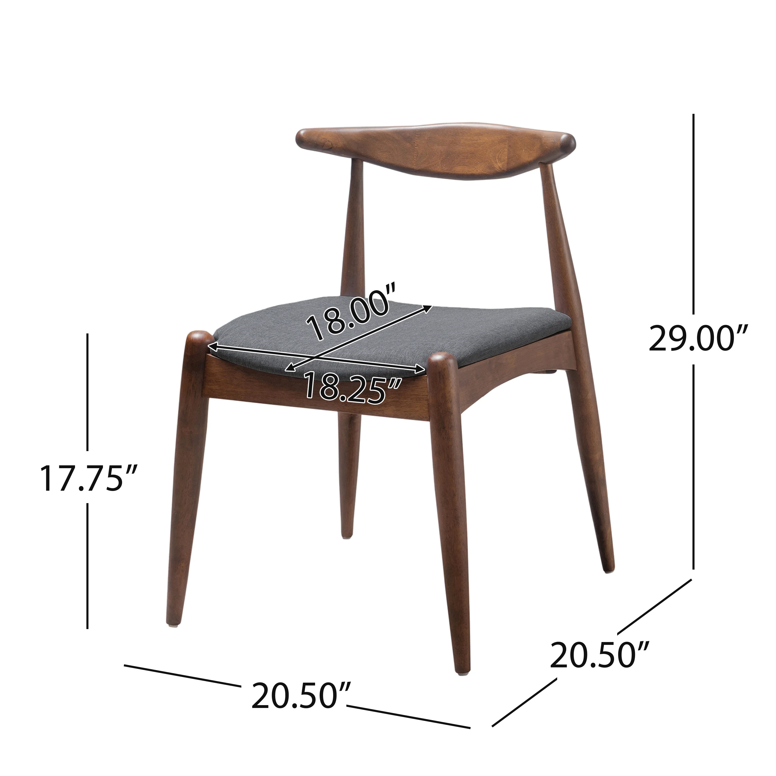 Francaise Mid-Century Walnut Finish 5 Piece Dining Set - furnishings