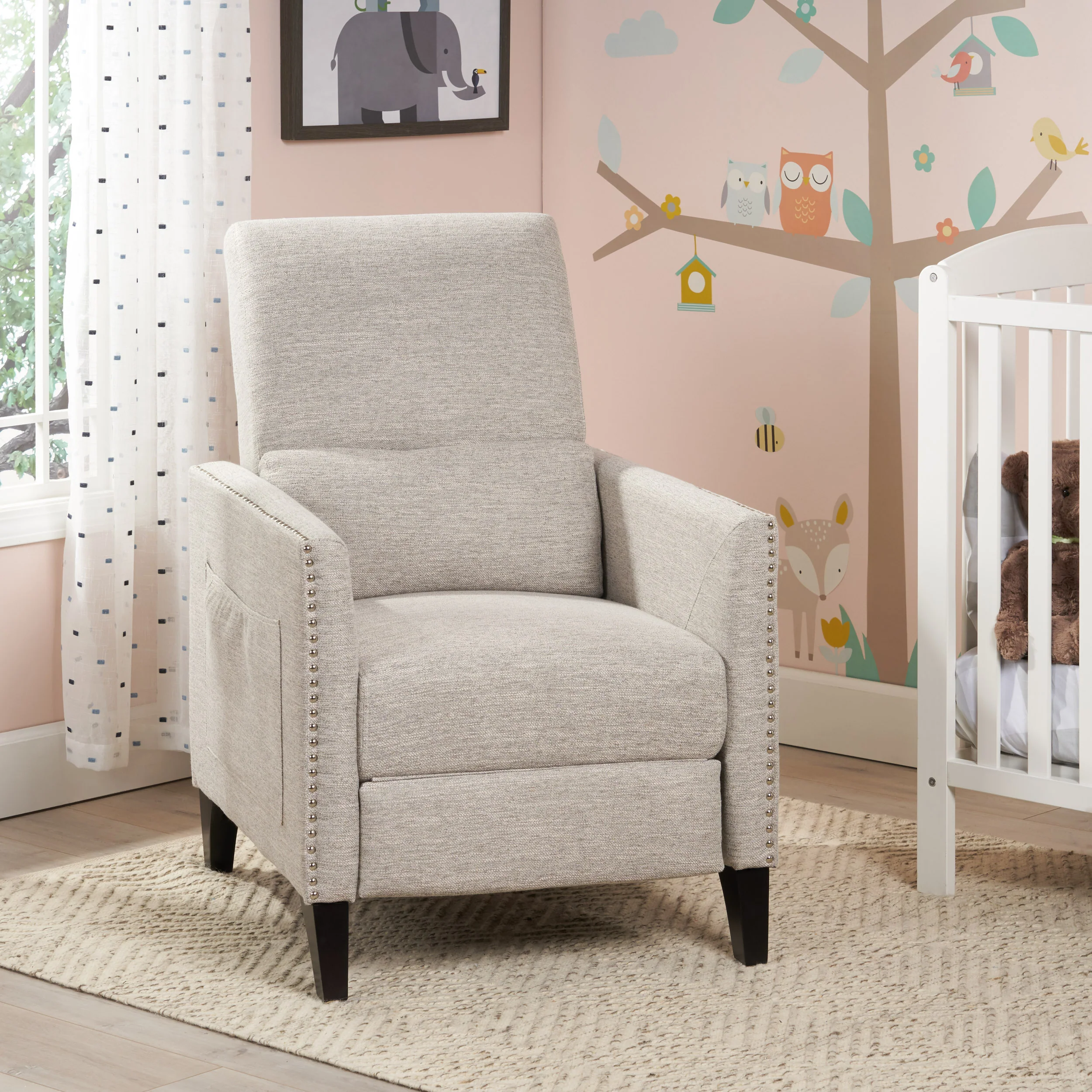Williamgsburg Contemporary Fabric Push Back Recliner - furnishings