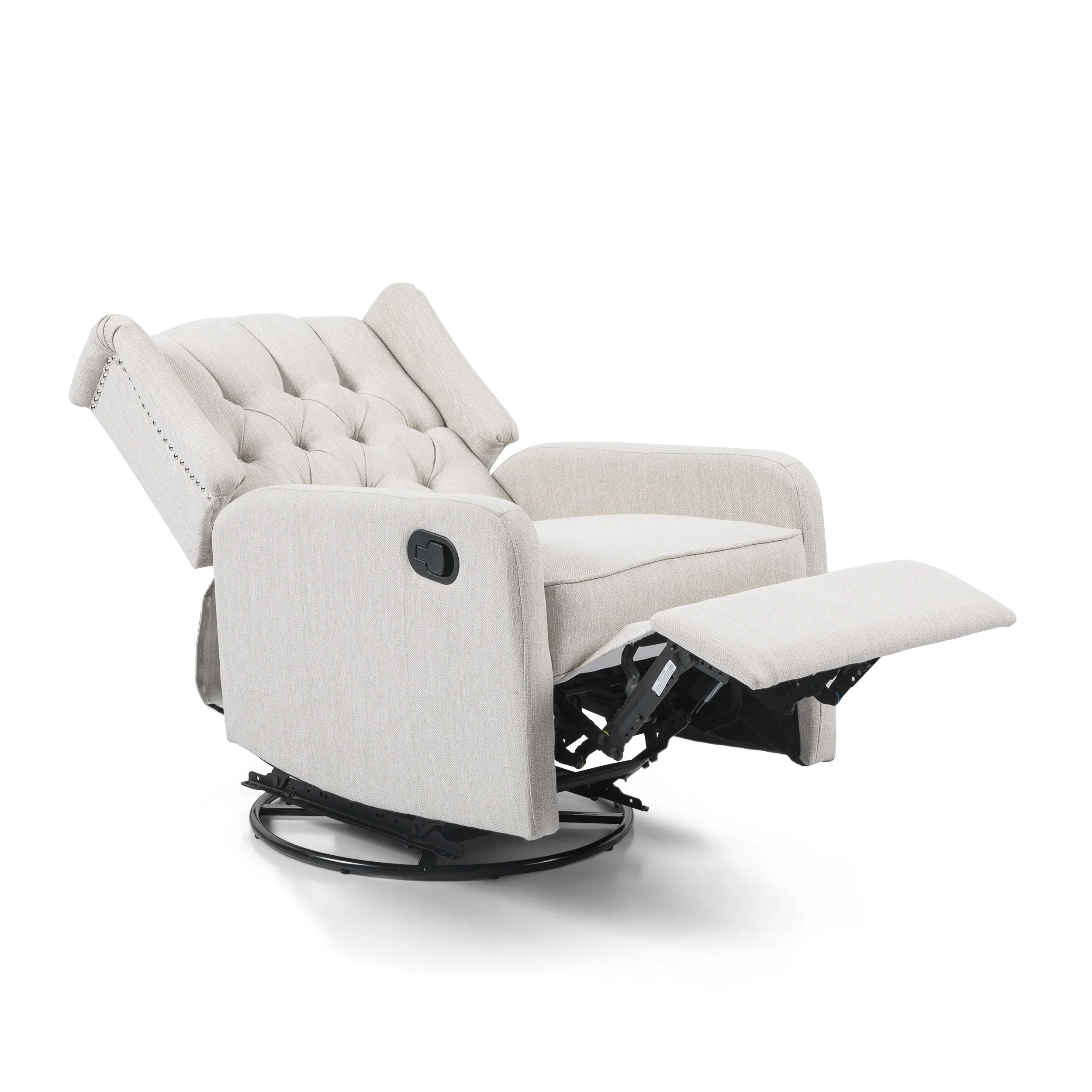 Houck Contemporary Tufted Wingback Swivel Recliner - furnishings