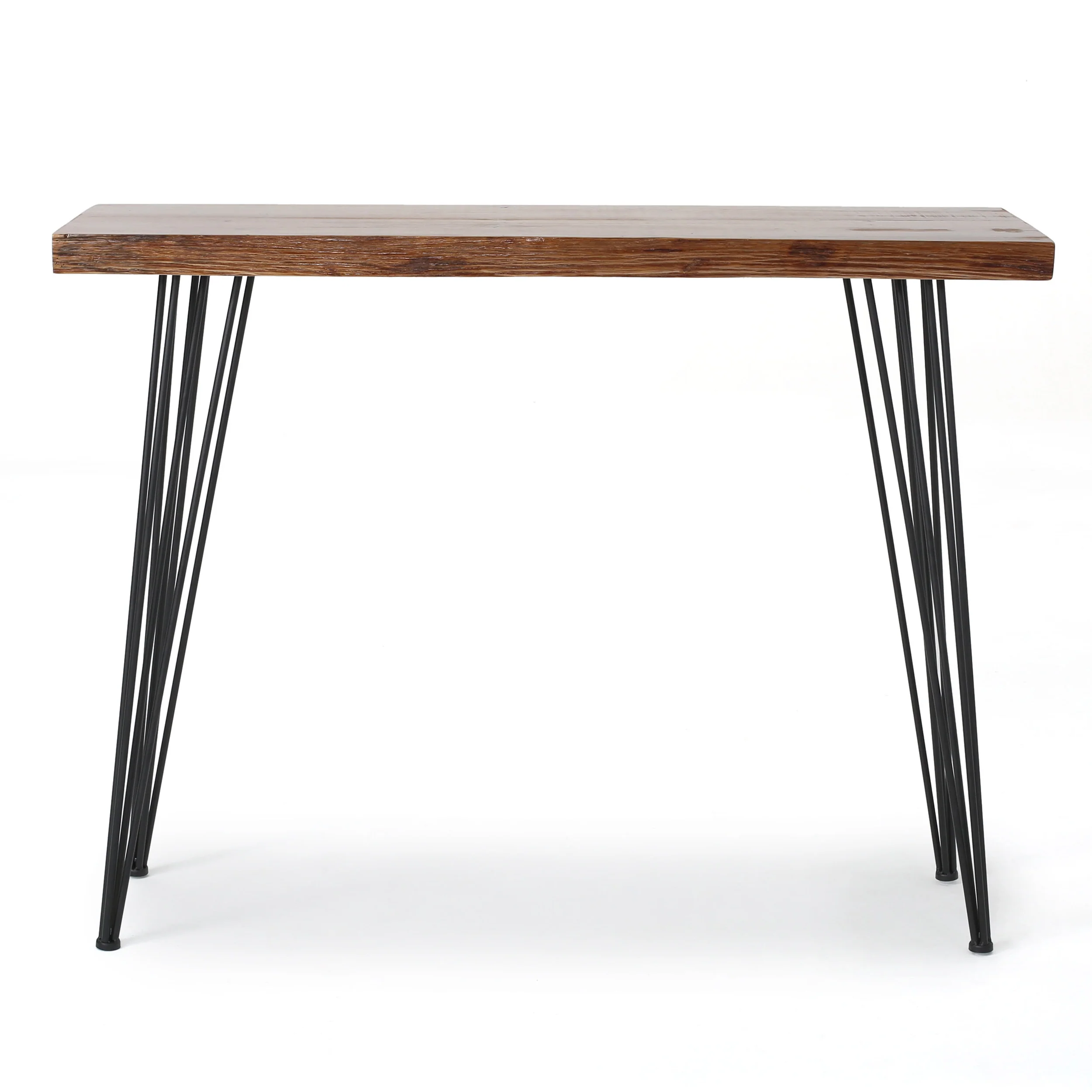Aneissa Industrial Faux Live Edge Rectangular Bar Table, Natural - furnishings