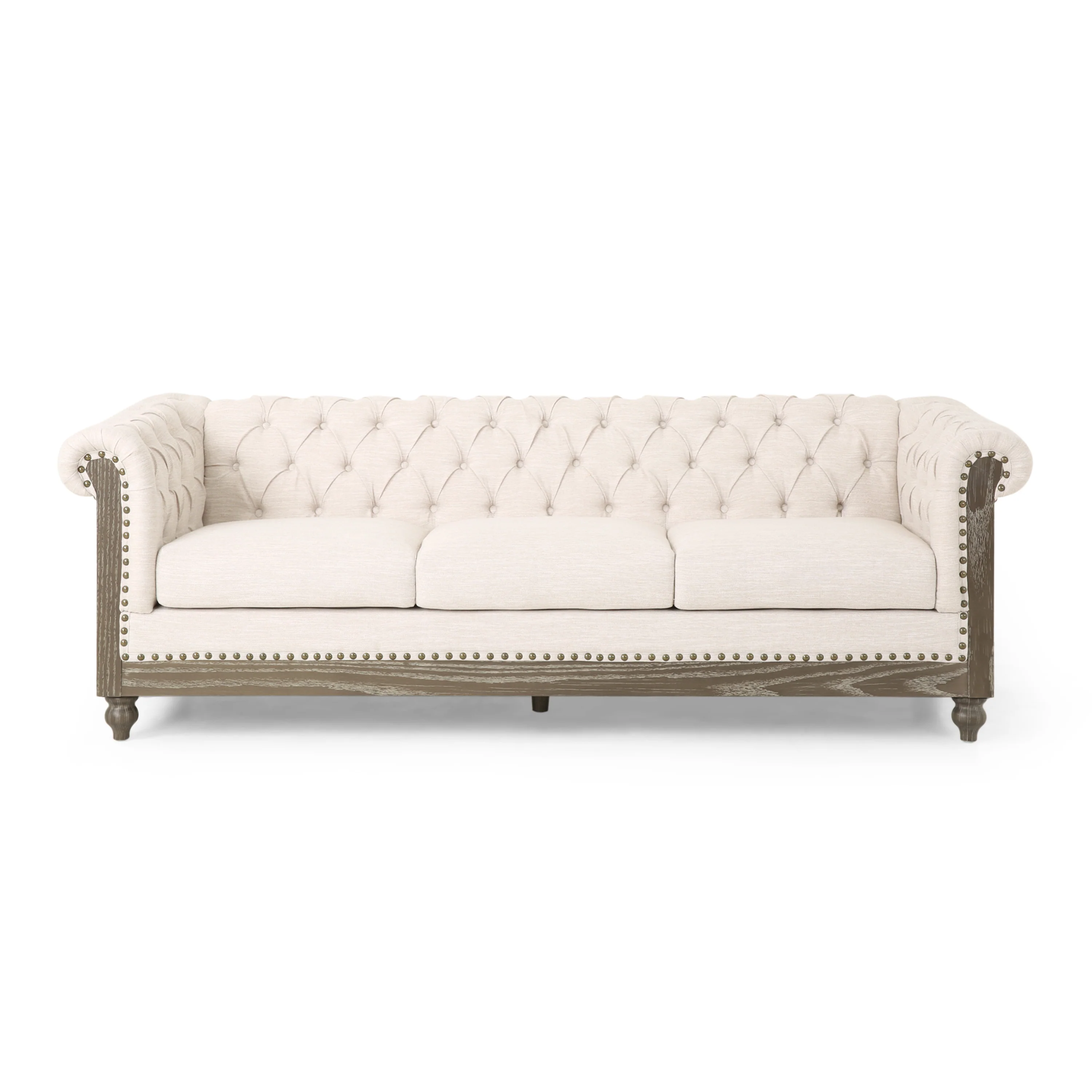 Bowes Chesterfield Tufted 3 Seater Sofa with Nailhead Trim - furnishings