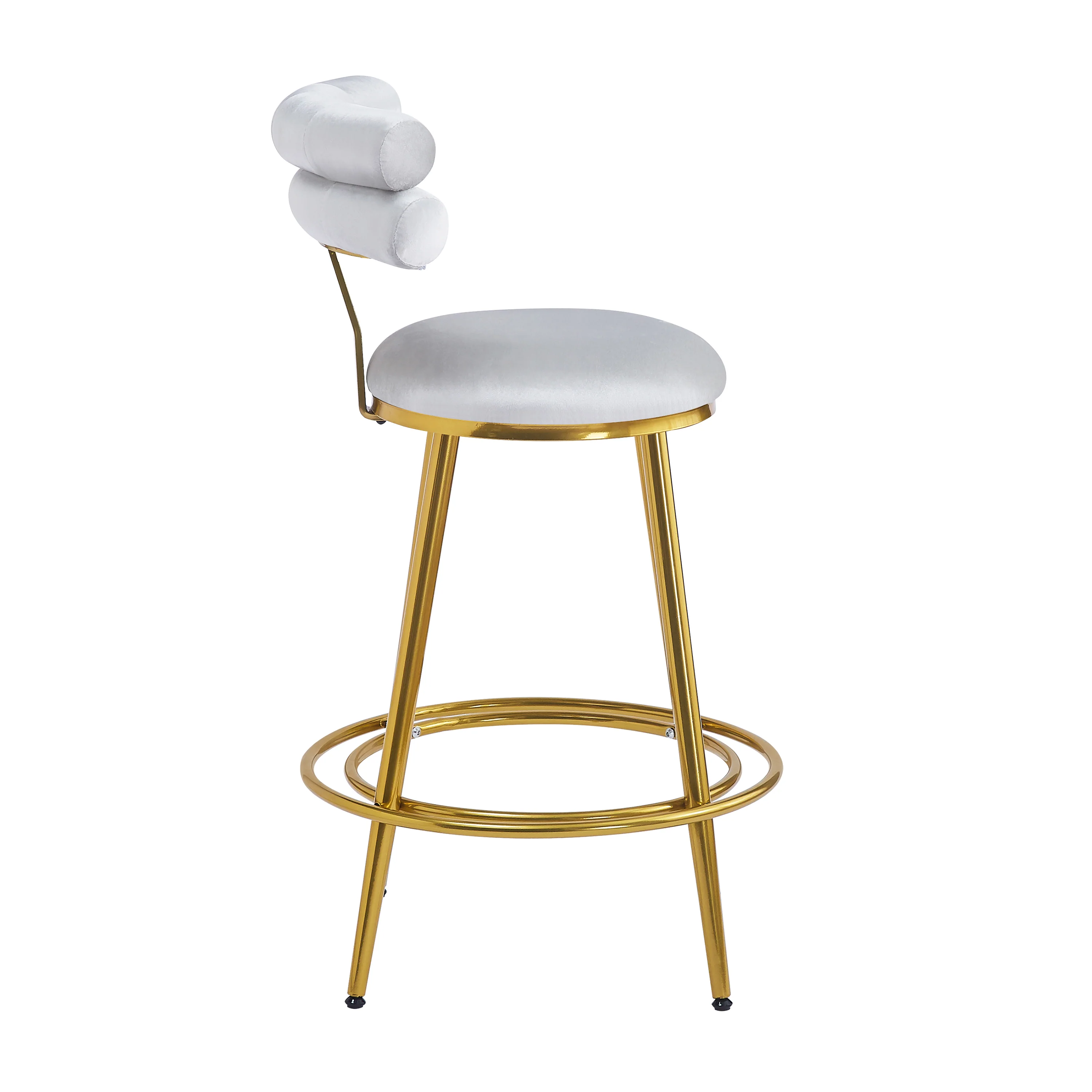Jaspere Velvet Upholstery Counter Stools, Set of 2 - furnishings