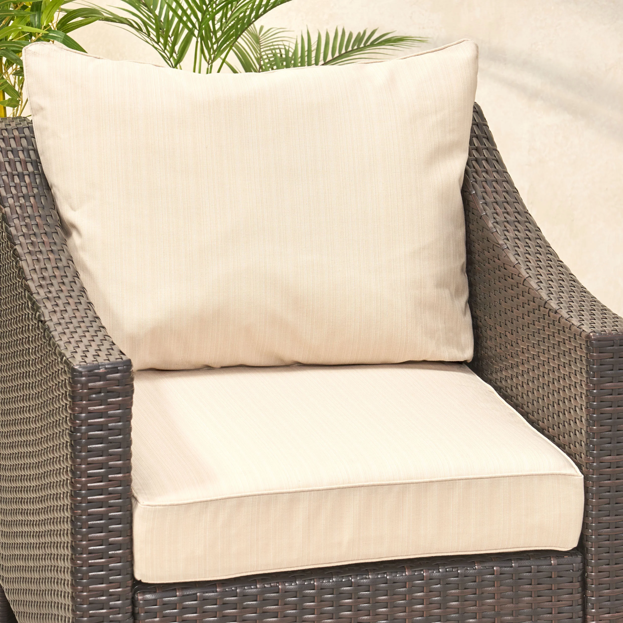 Luciella Outdoor Water Resistant Fabric Club Chair Cushions with Piping - furnishings