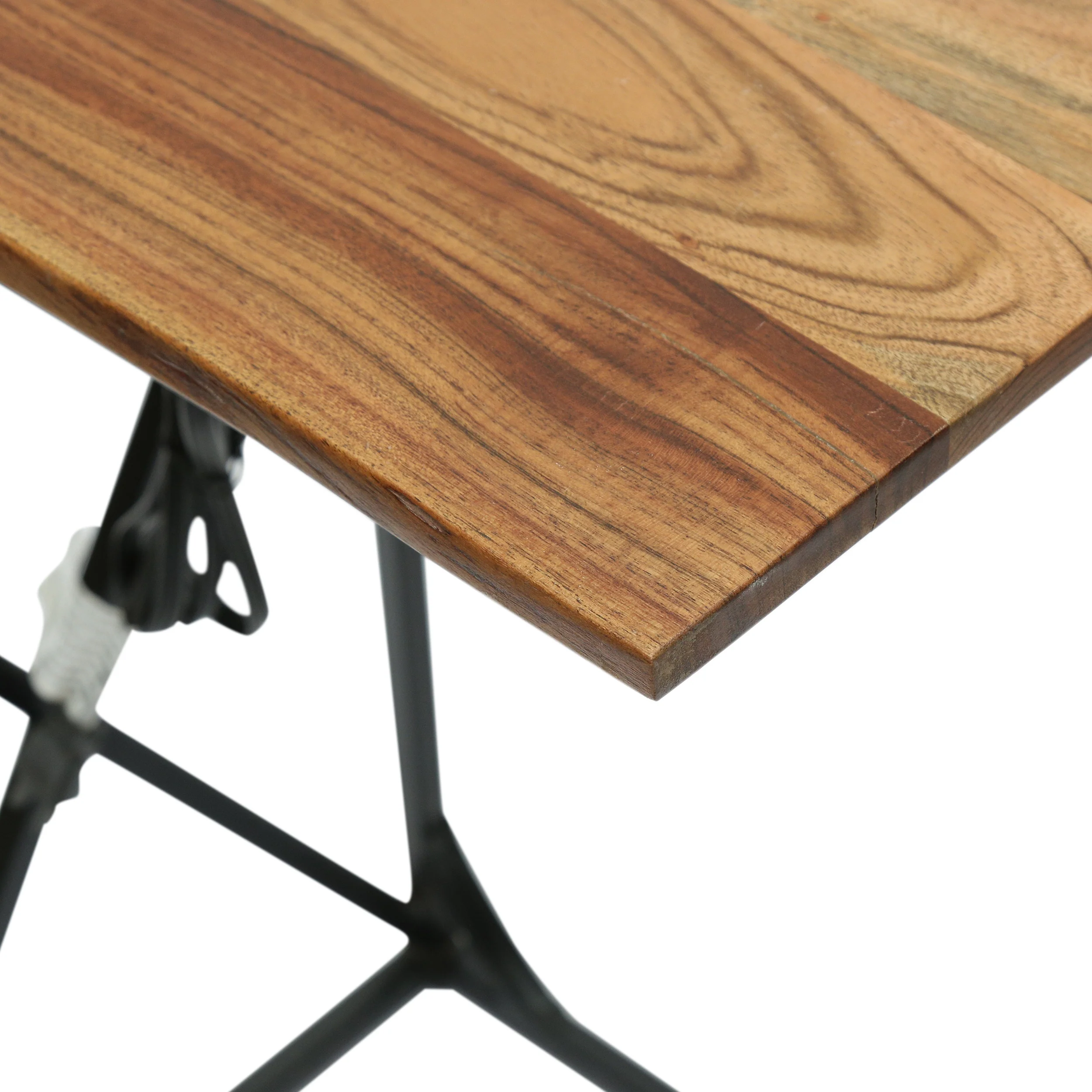 Sunqueen Modern Industrial Handcrafted Acacia Wood C-Shaped Side Table with Charging Port, Natural and Black - furnishings