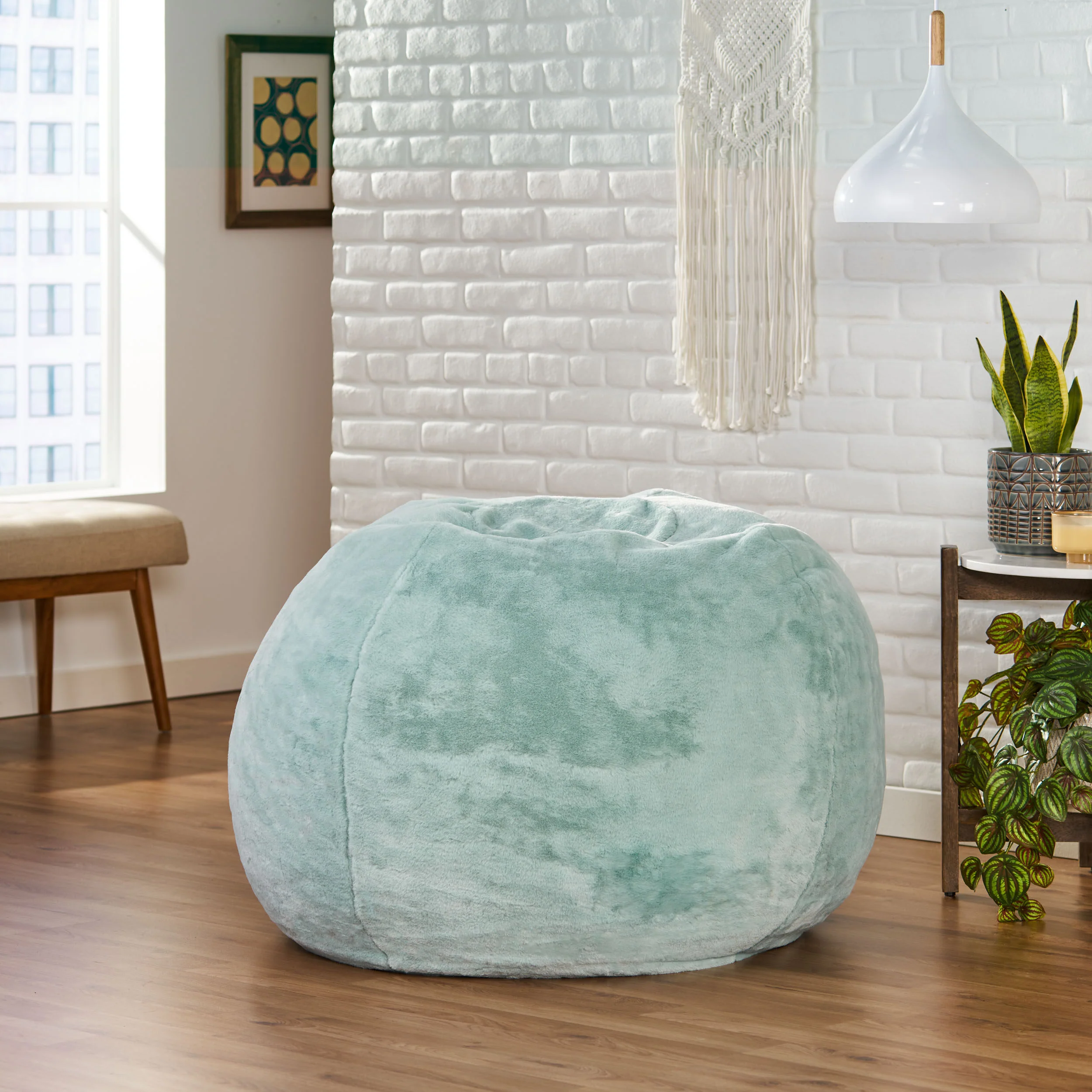 McCoy Modern Glam 3 Foot Faux Fur Bean Bag - furnishings