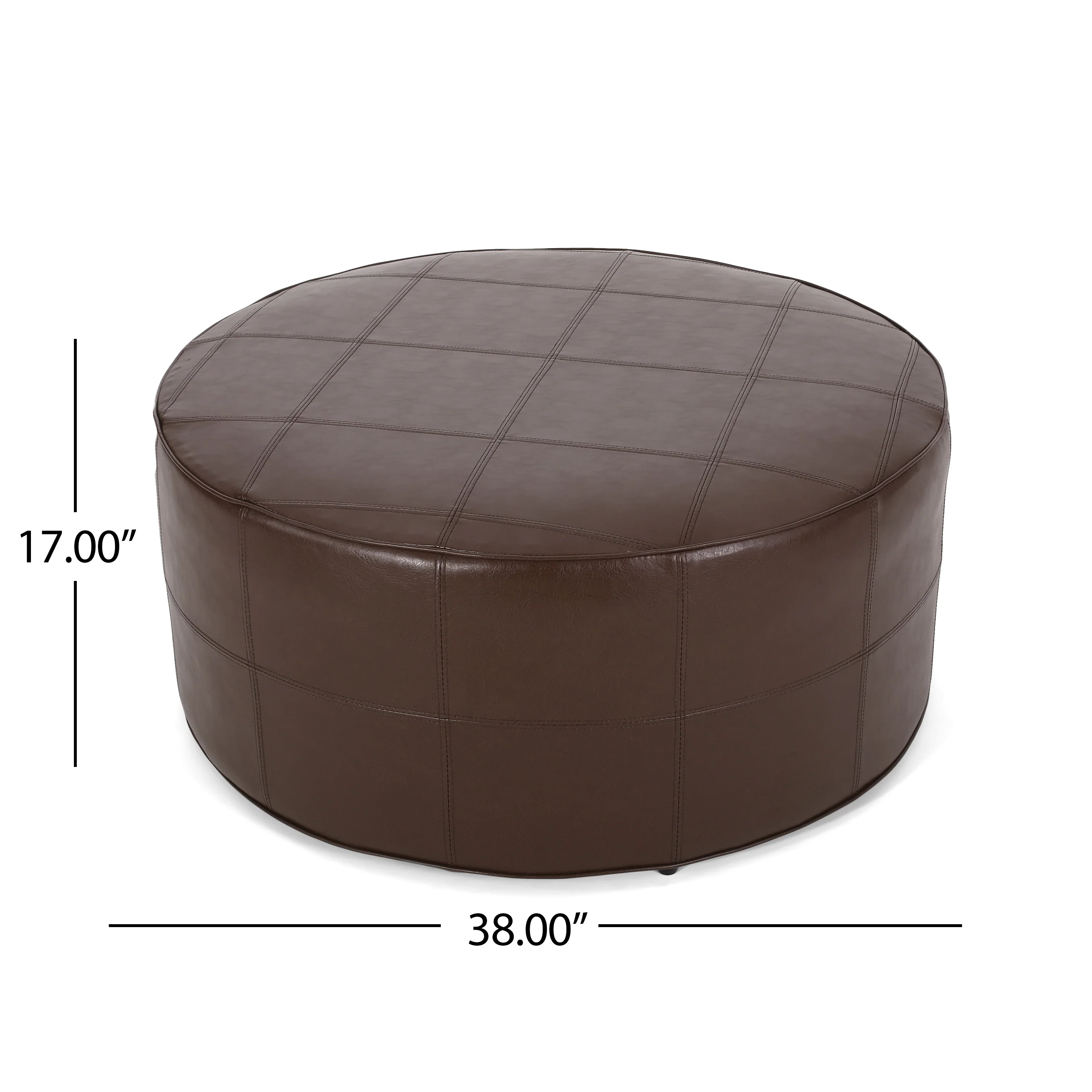 Dored Faux Leather Upholstered Ottoman - furnishings