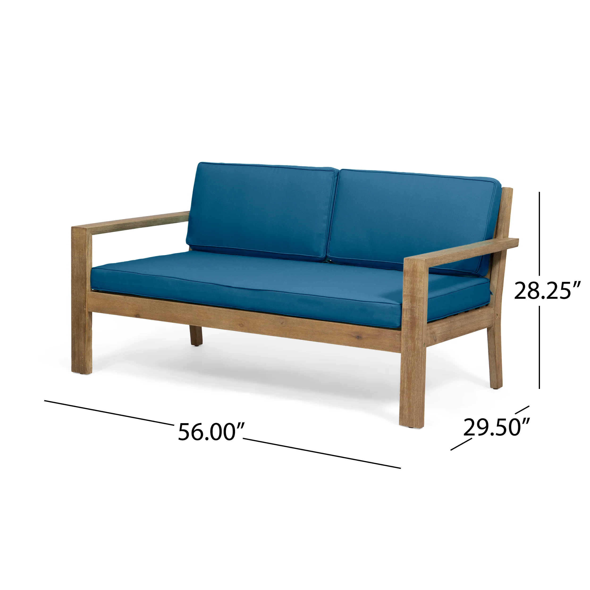 Iris Outdoor 4 Seater Acacia Wood Chat Set with Cushions - furnishings