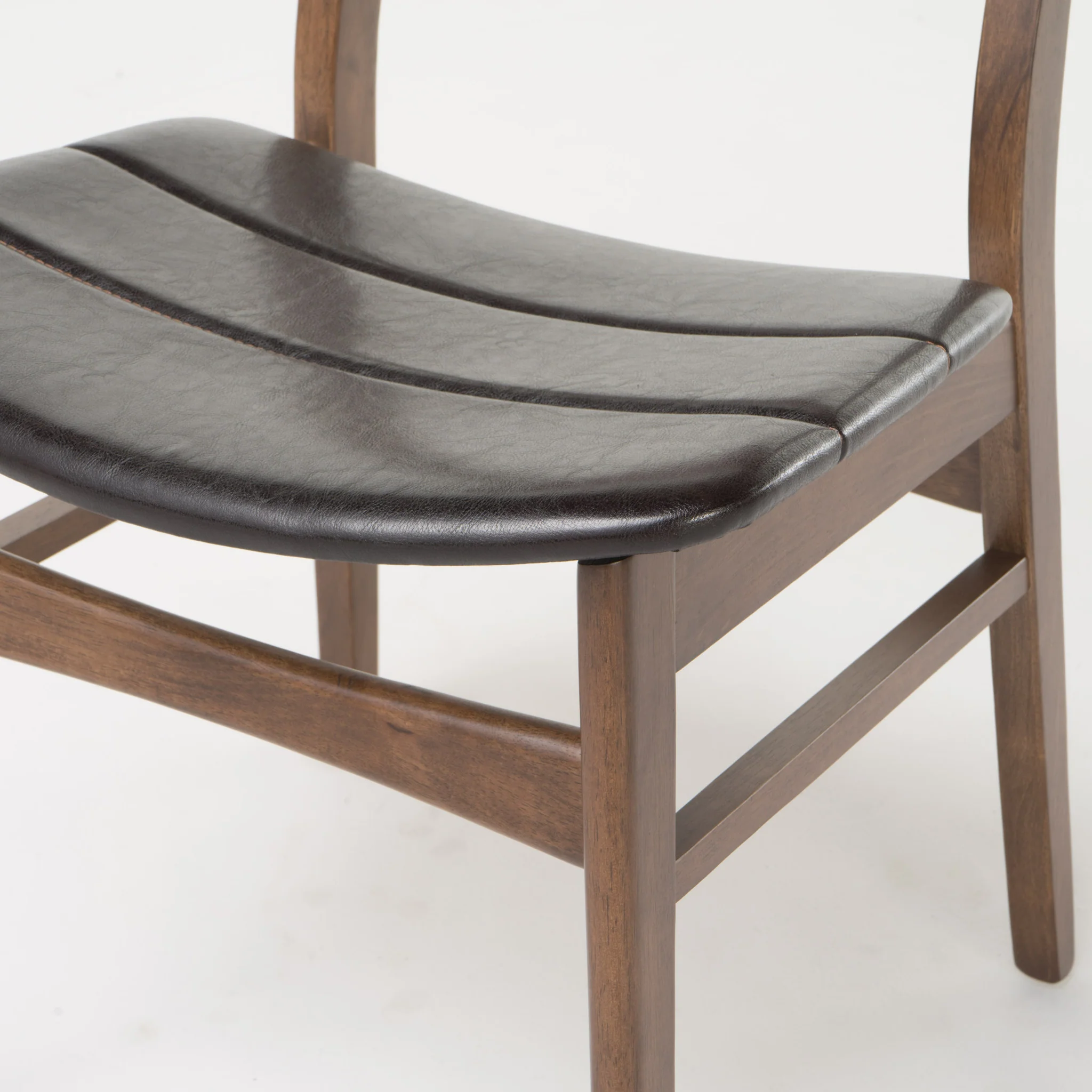Camilla Mid Century Modern Faux Leather Upholstered Wood Dining Chairs (Set of 2) - furnishings