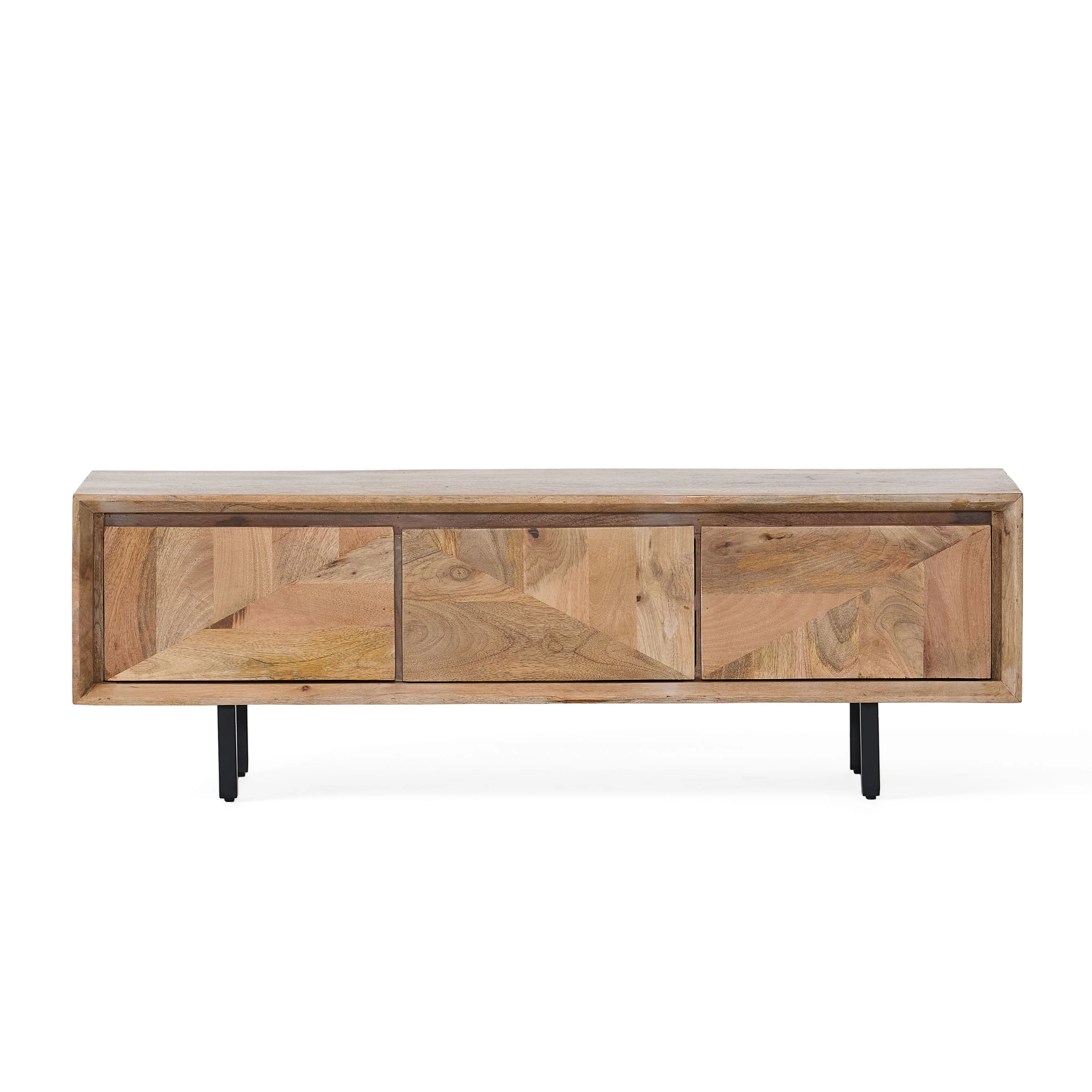 Zanya Handcrafted Boho 3-Drawer Wood TV Stand - furnishings