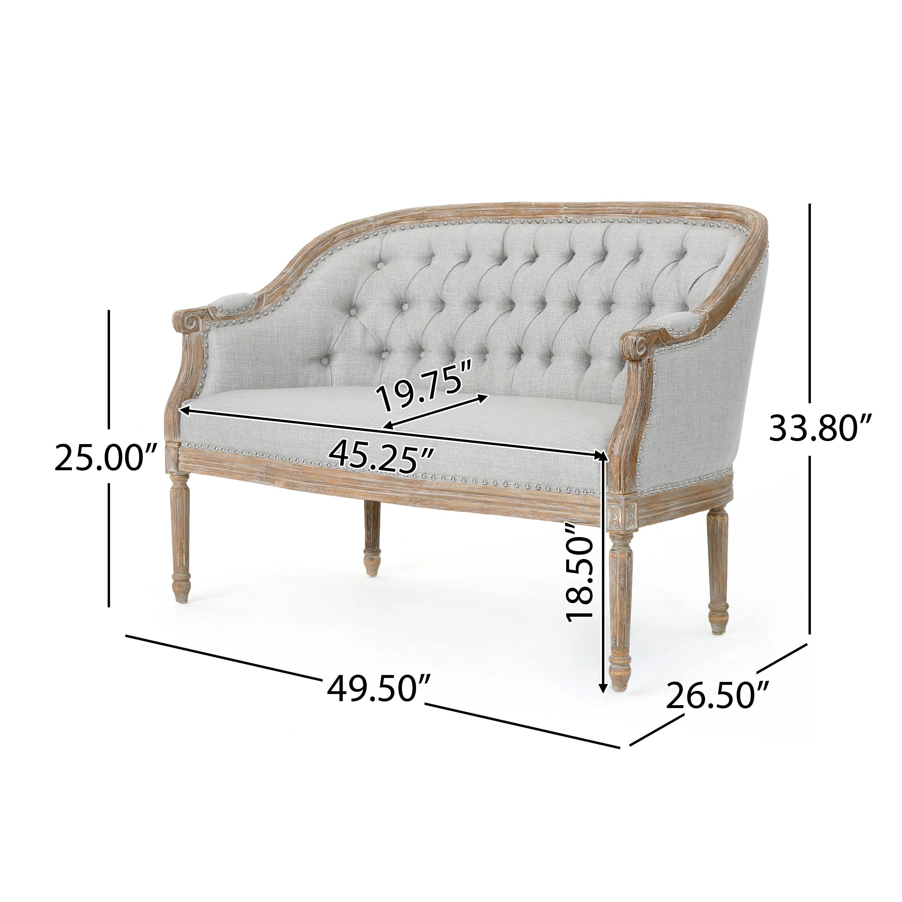 Megan Traditional Tufted Upholstered Loveseat - furnishings