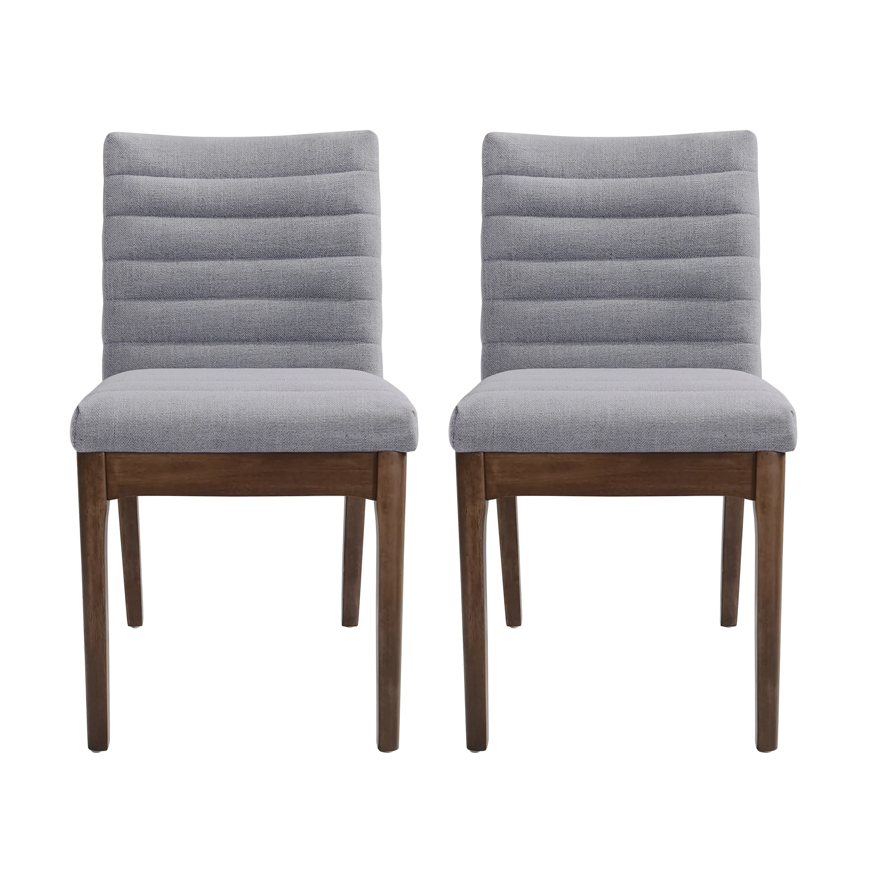 Elisson Mid Century Modern Channel Stitch Dining Chairs, Set of 2 - furnishings
