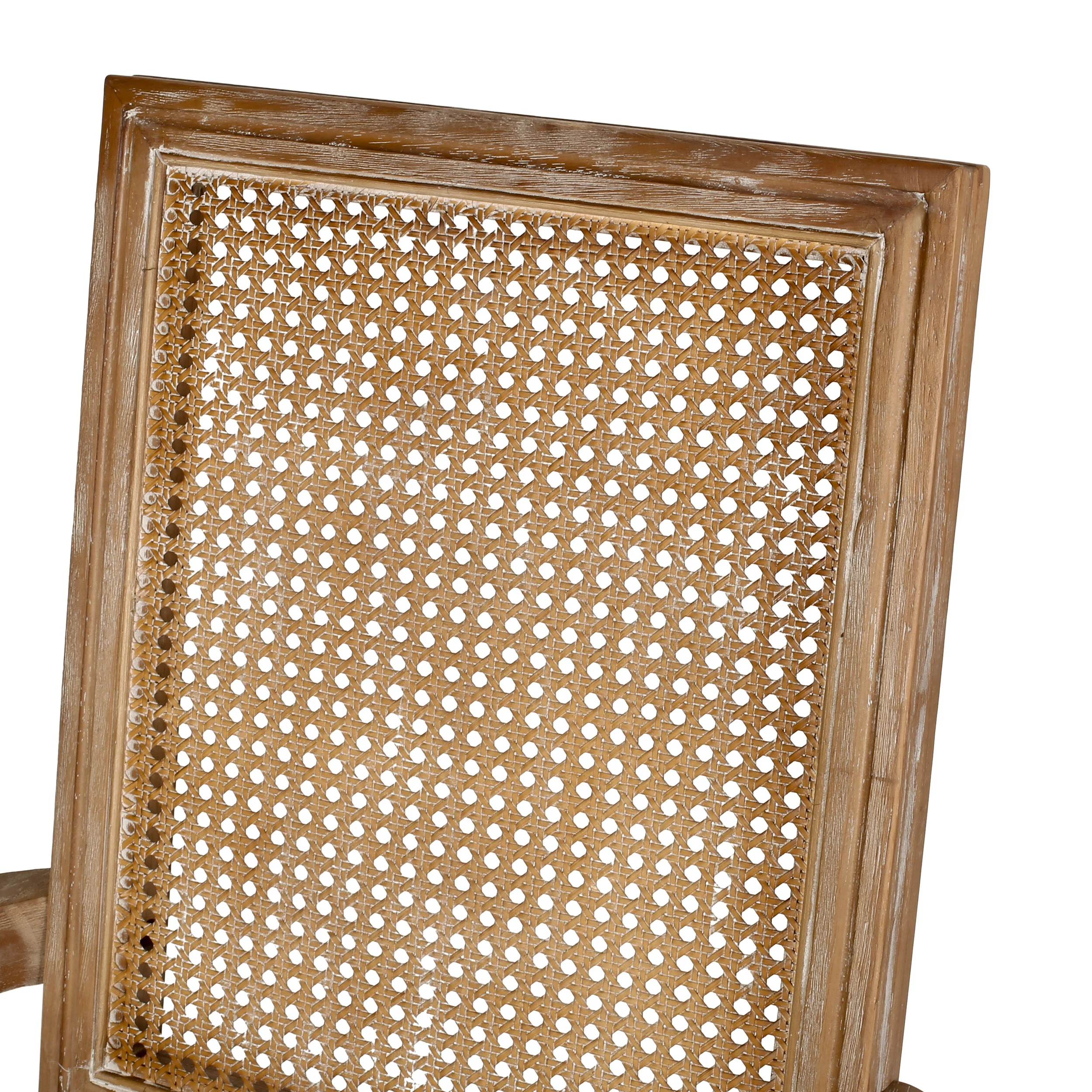 Regan French Country Fabric Upholstered Wood and Cane Expandable 7 Piece Dining Set - furnishings