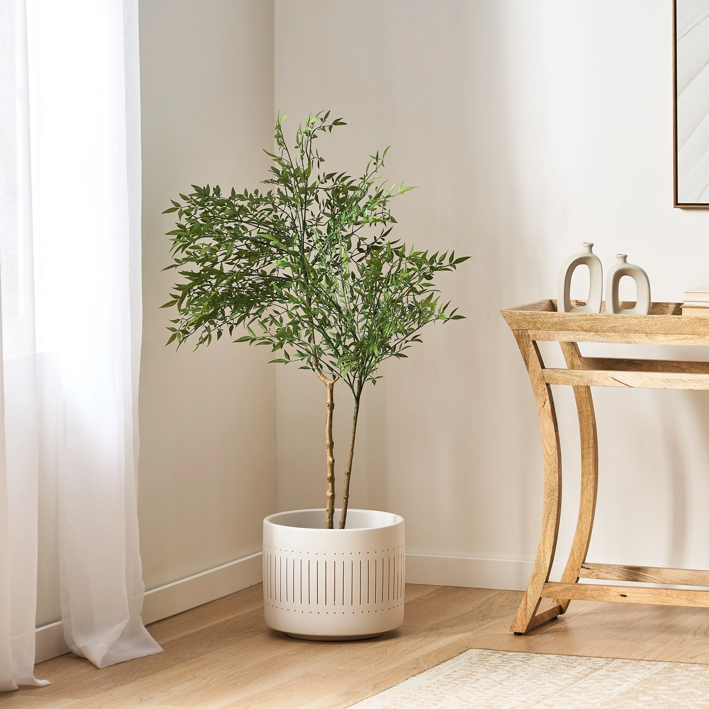 Hartshorn Artificial Heavenly Bamboo Nandina Tree - furnishings