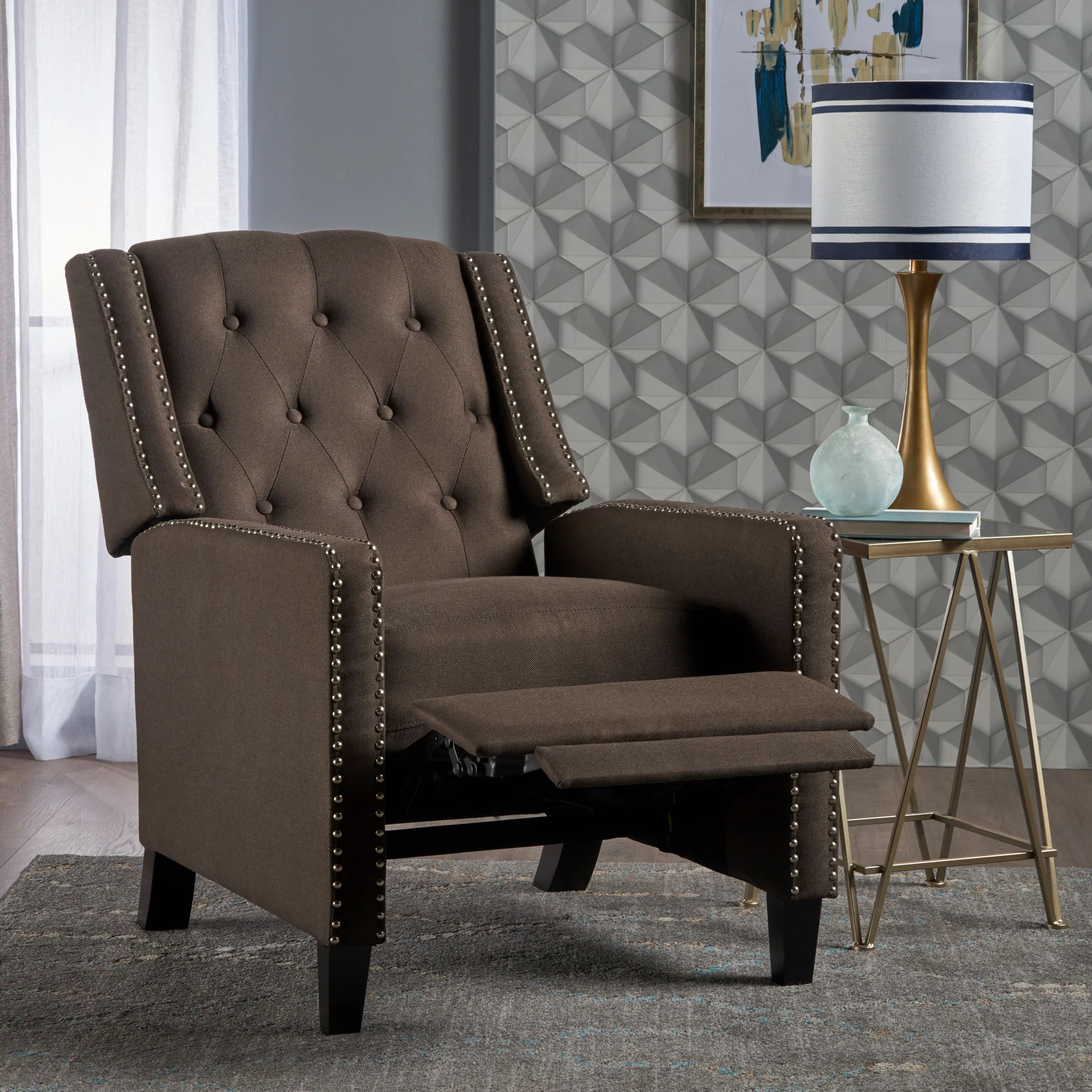 Izaak Tufted Back Fabric Recliner Chair - furnishings