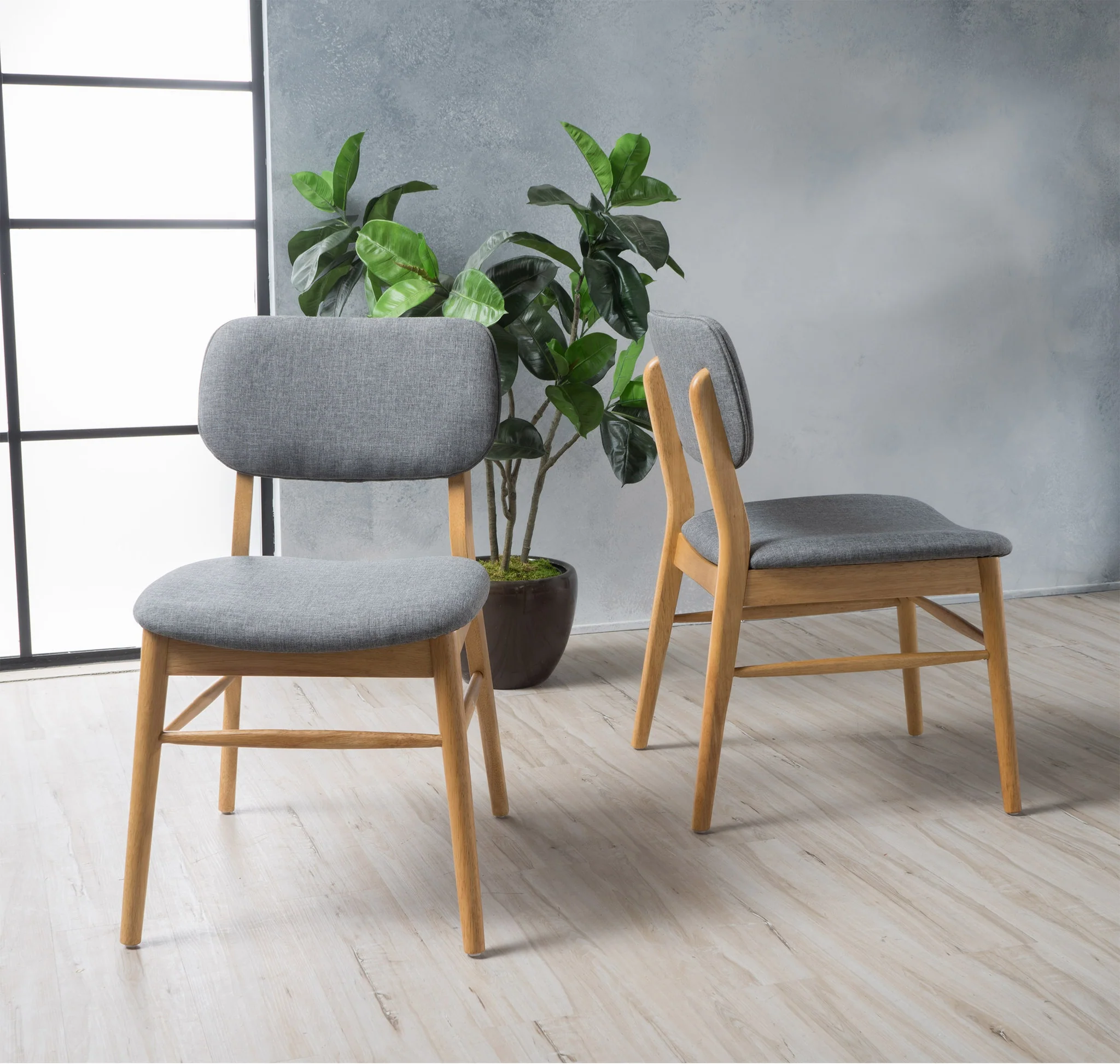 Beatrice Mid Century Wood Finish Dining Chairs (Set of 2) - furnishings