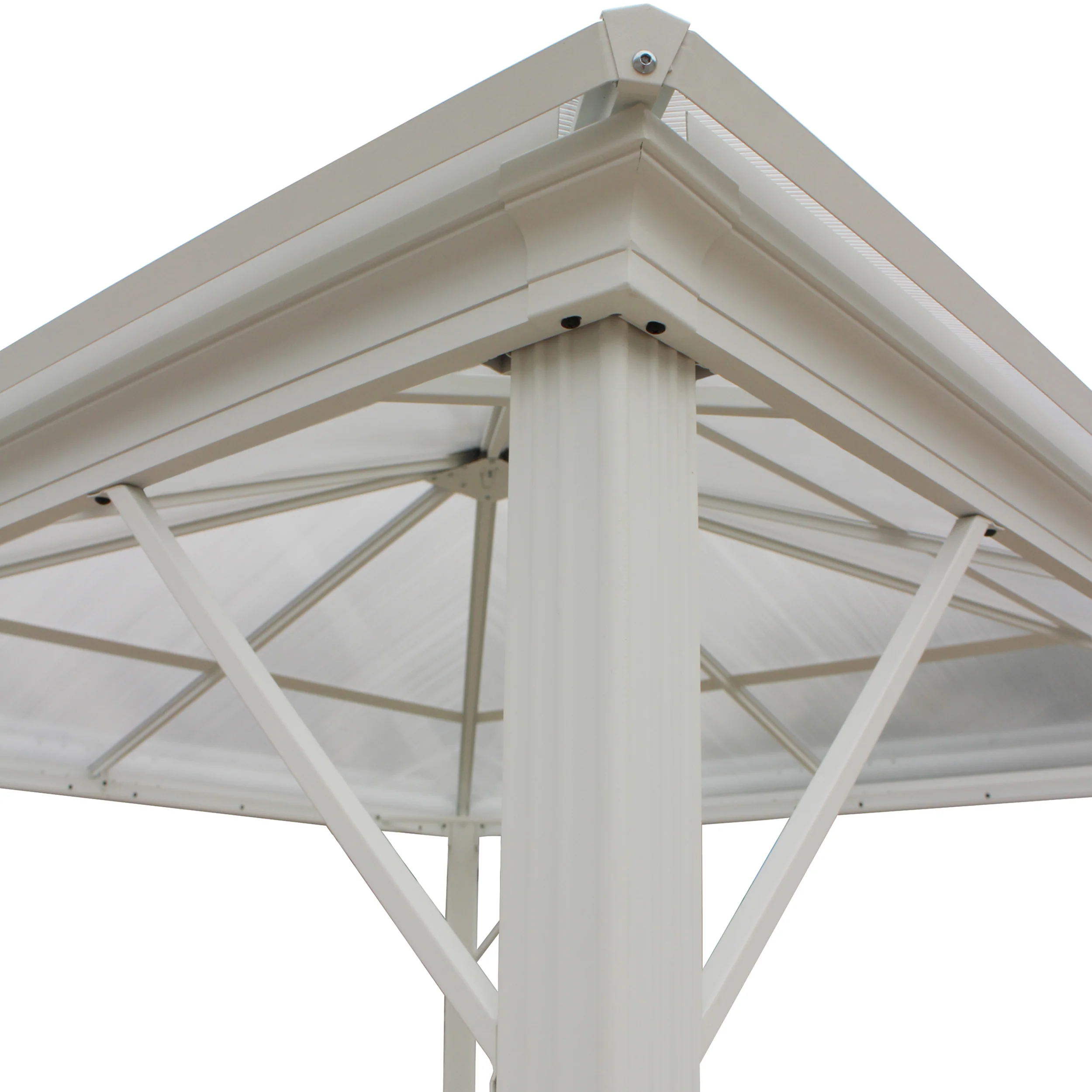 Halley Outdoor 10 x 10 Foot Black Rust Proof Aluminum Framed Hardtop Gazebo (No Curtains) - furnishings