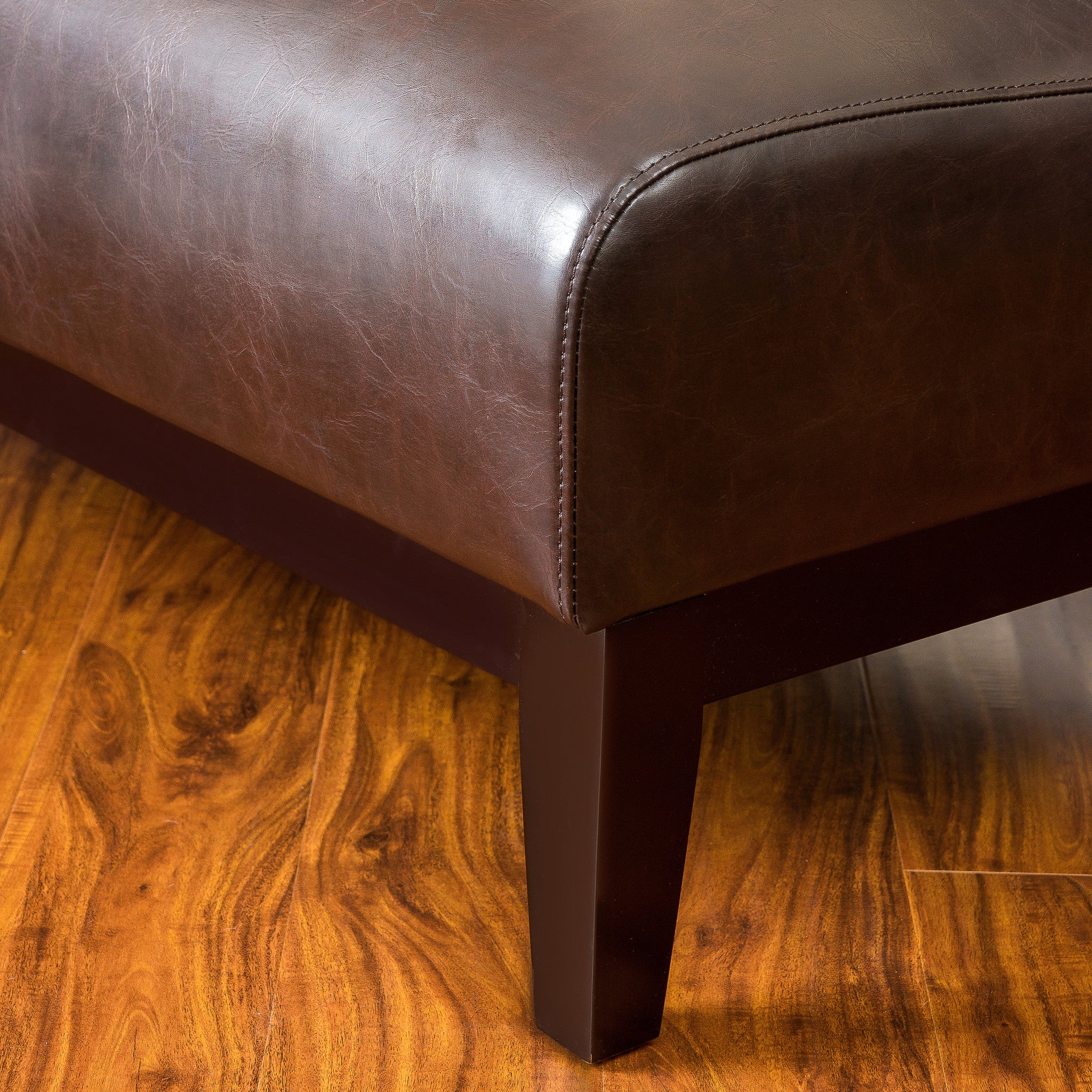 Darcy Contemporary Upholstered Loveseat, Brown and Espresso - furnishings
