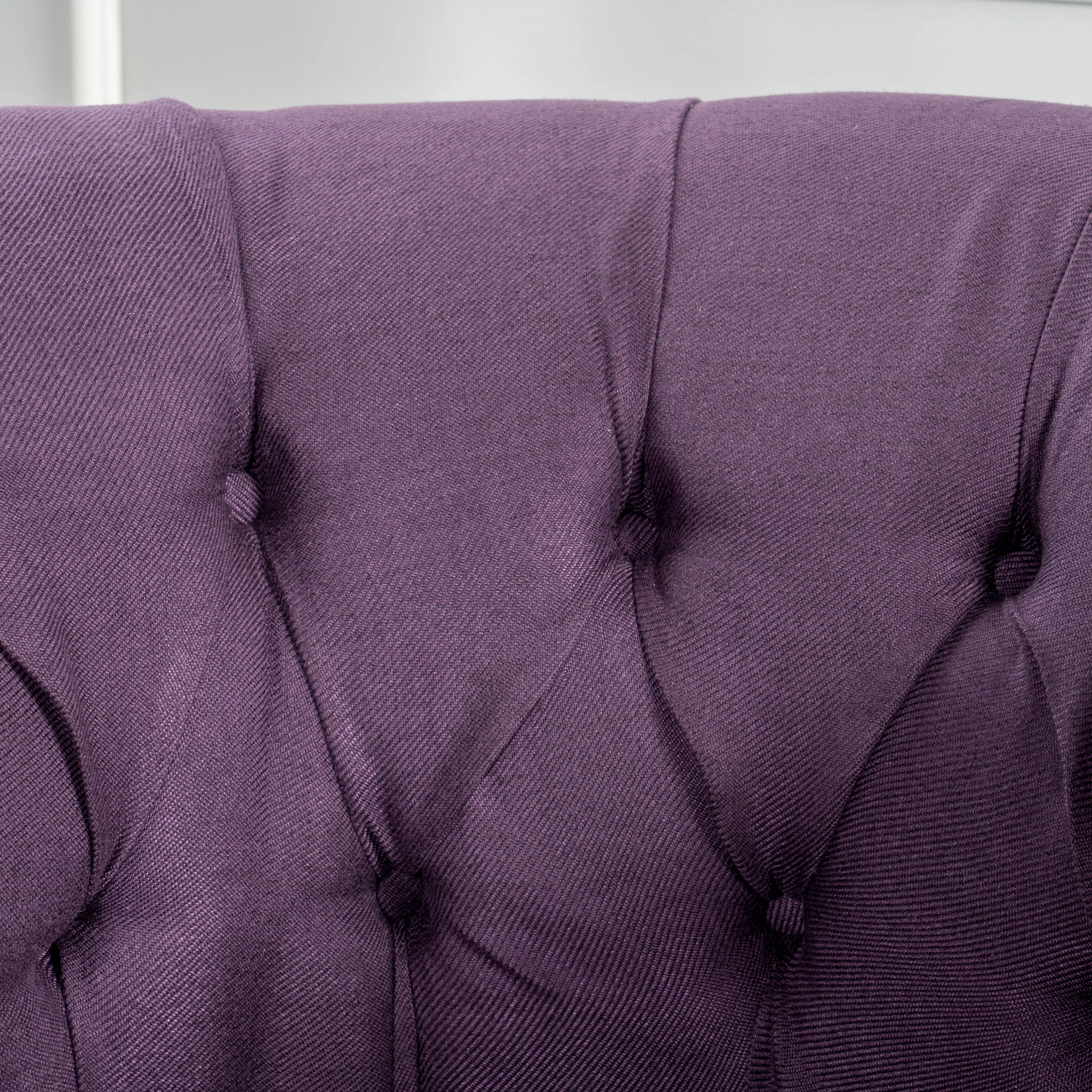 Aries Rolled Back Button Tufted Fabric Tub Design Club Chair - furnishings