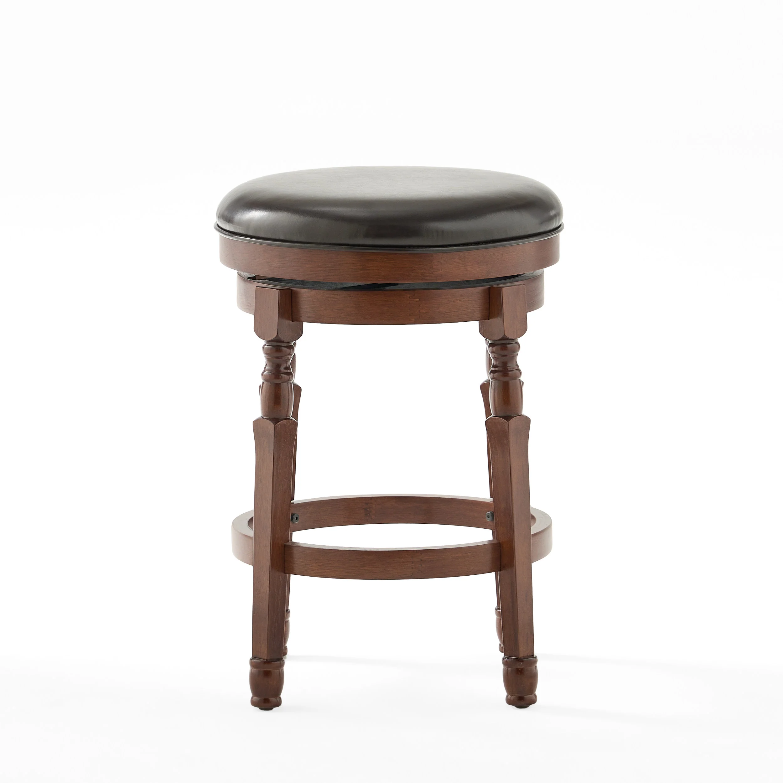 Jaxx Brown Leather Swivel 26-Inch Counter Stool (Set of 2) - furnishings