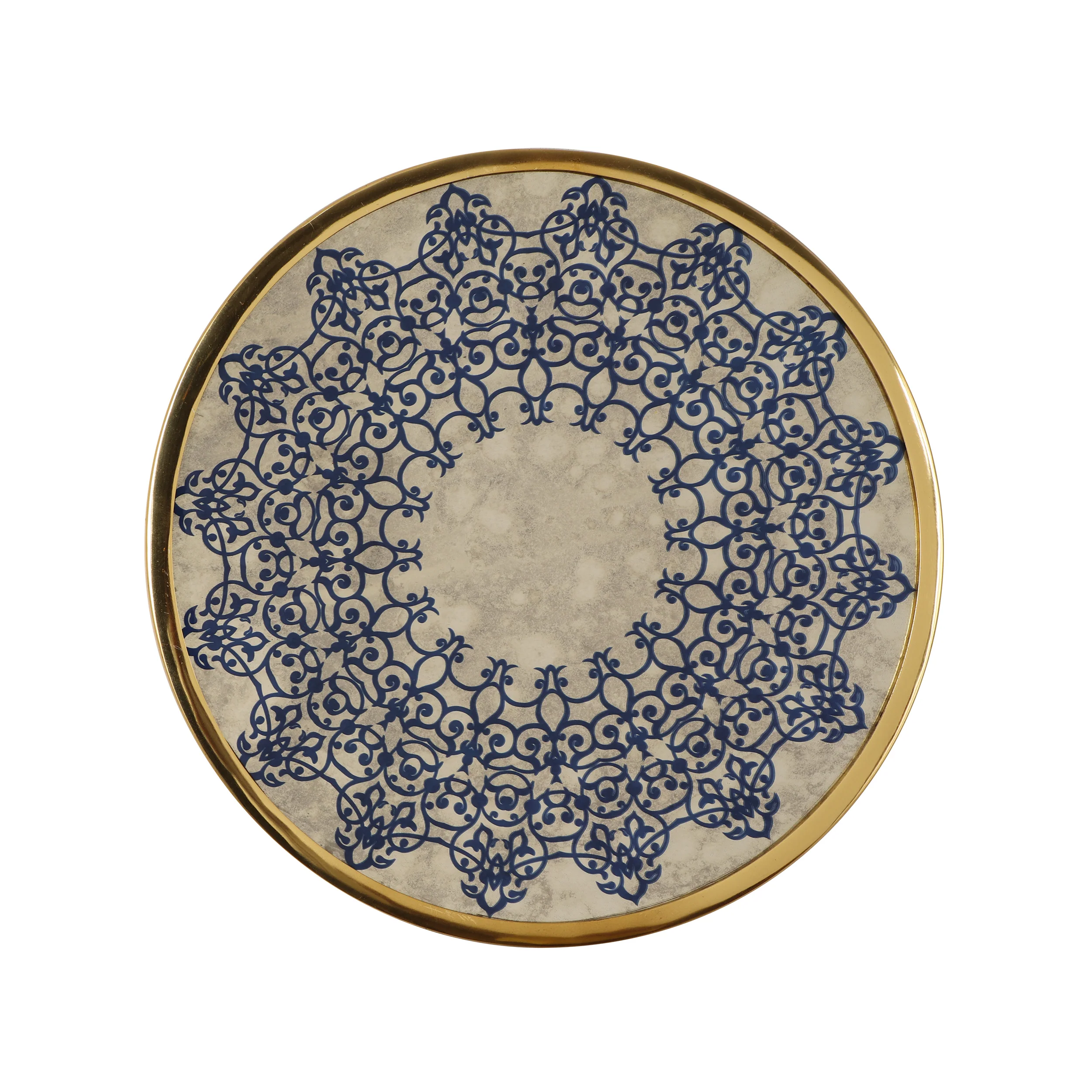 Sinaya Oriental Round Tempered Glass Wall Accessory - furnishings