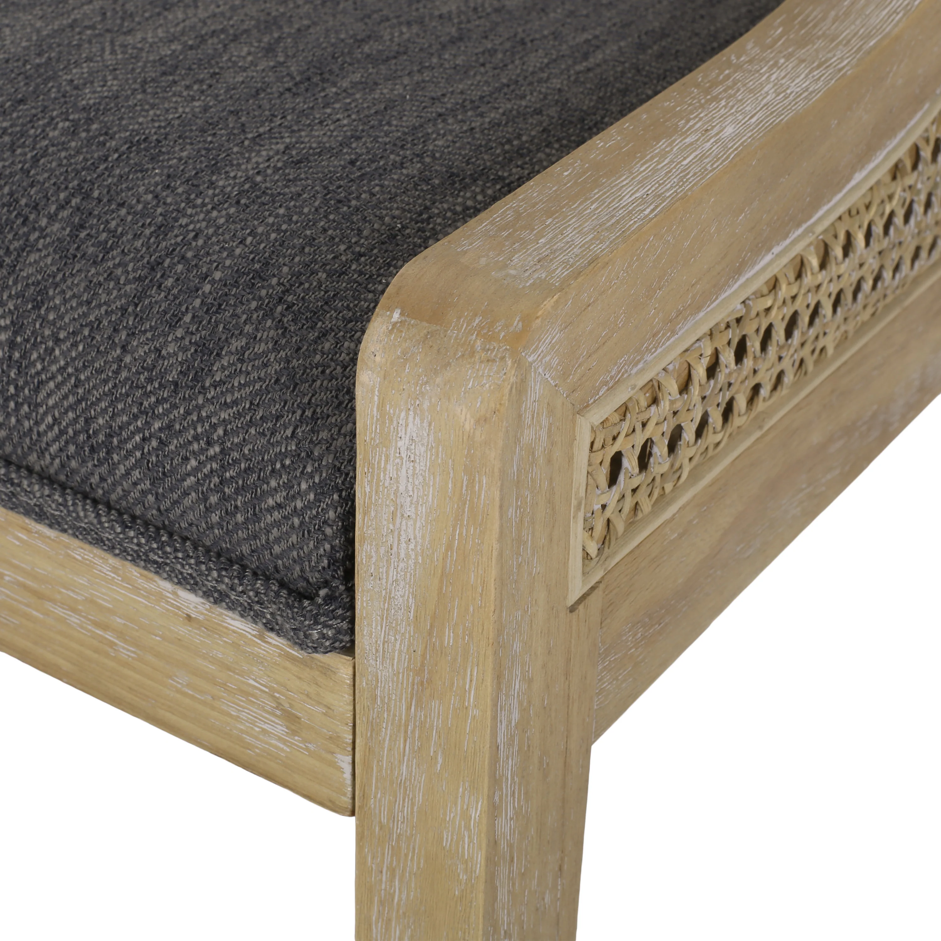 Wendell Rustic Cane and Wood Upholstered Dining Chairs, Set of 2 - furnishings