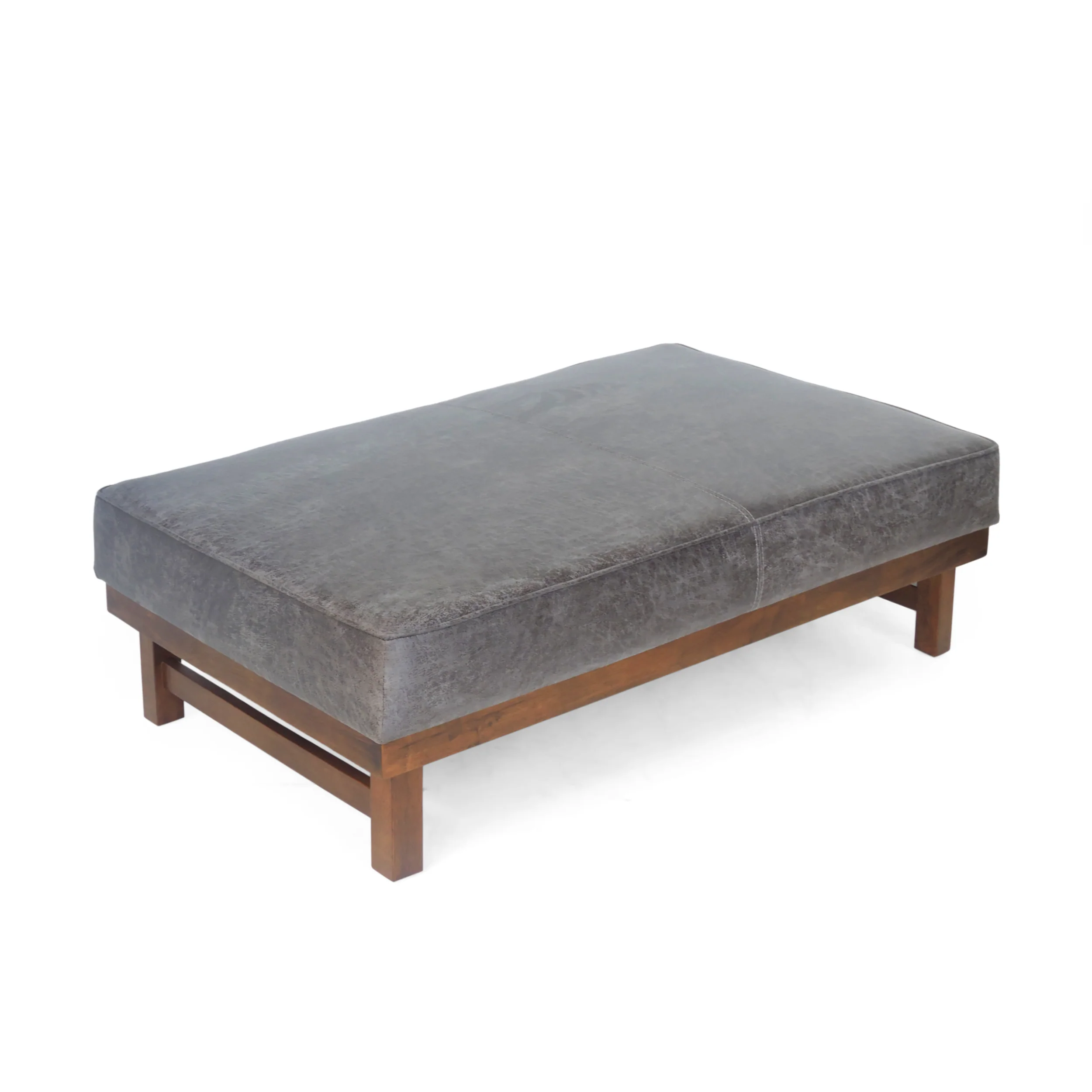 Temzyl Modern Microfiber Cocktail Ottoman with Wood Frame - furnishings