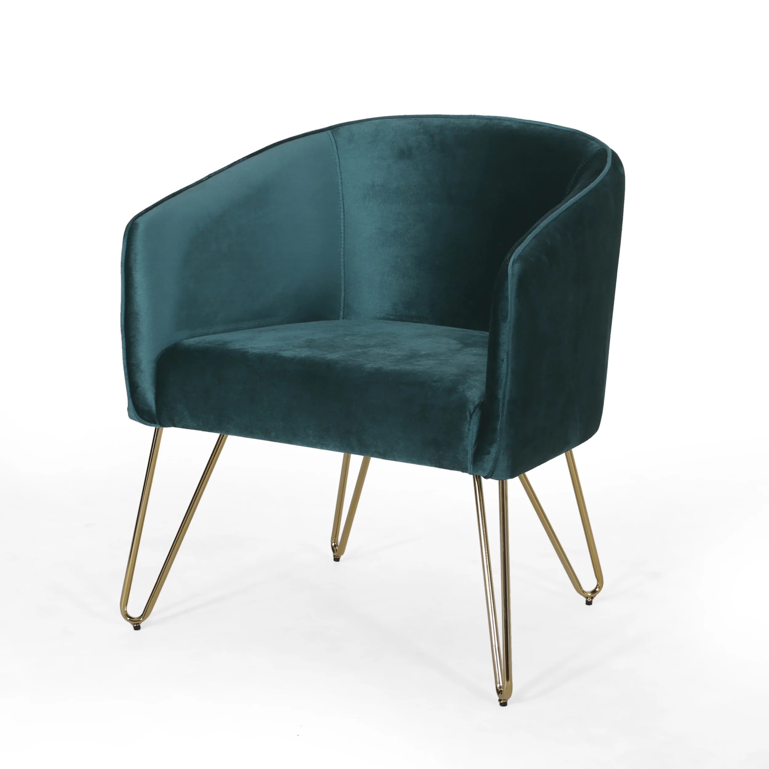 Paul Modern Glam Velvet Club Chair with Hairpin Legs - furnishings