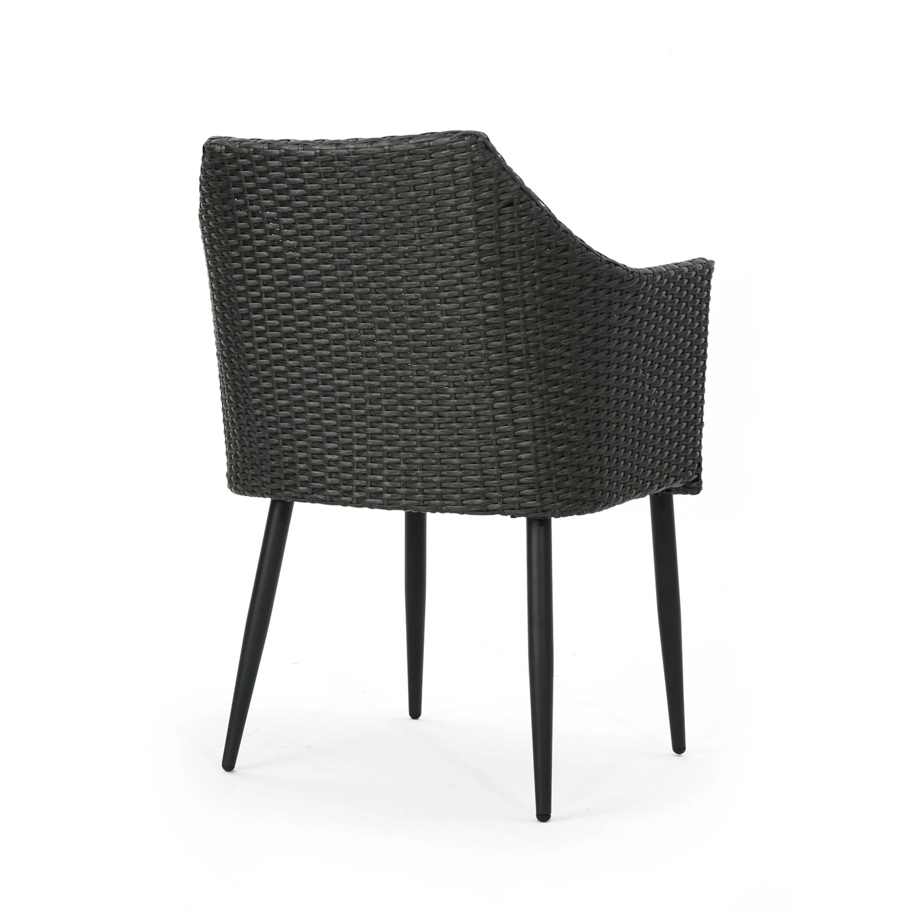 Blanche Outdoor 6 Piece Wicker Dining Set with Concrete Table and Bench - furnishings