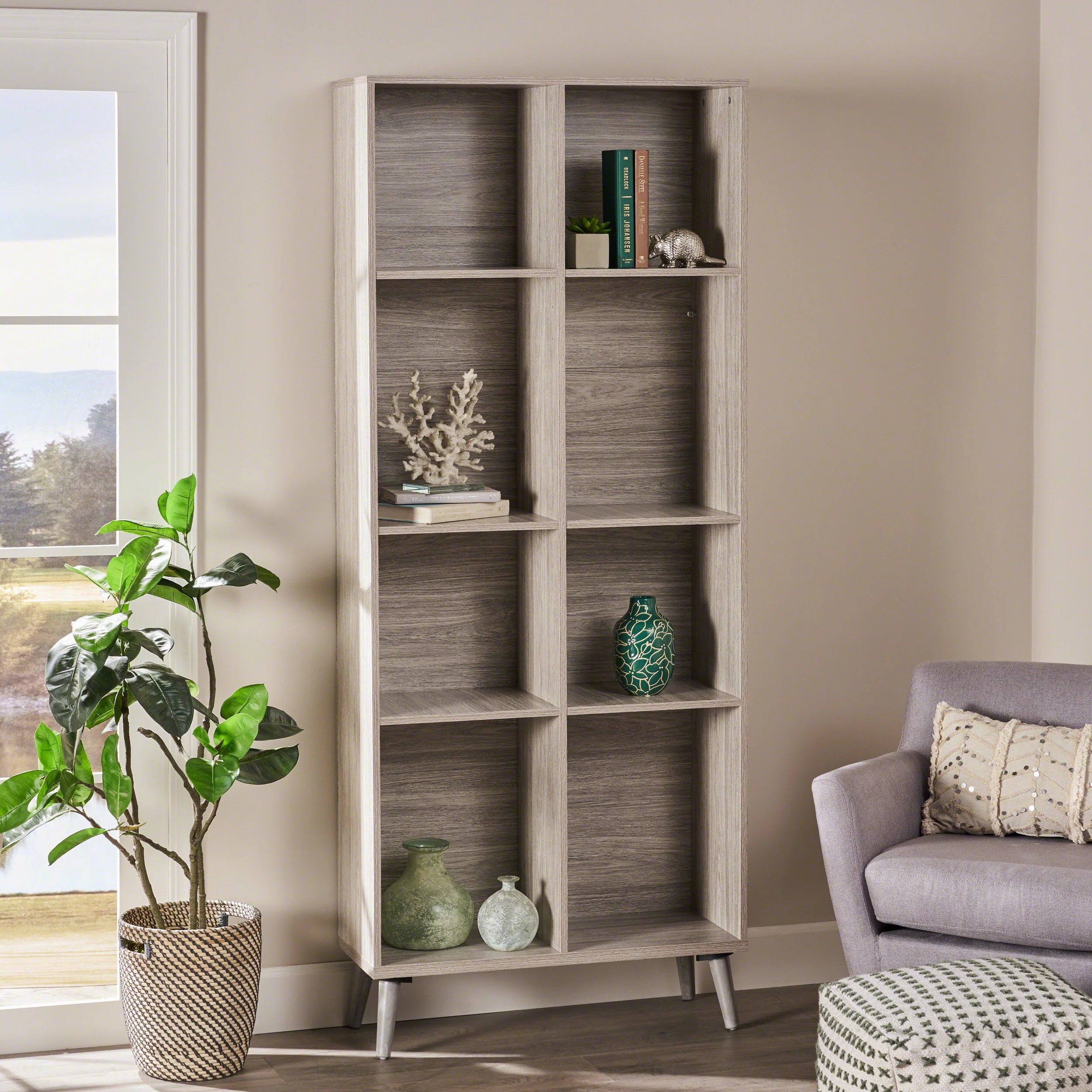 Eloise Mid Century Modern Bookcase - furnishings