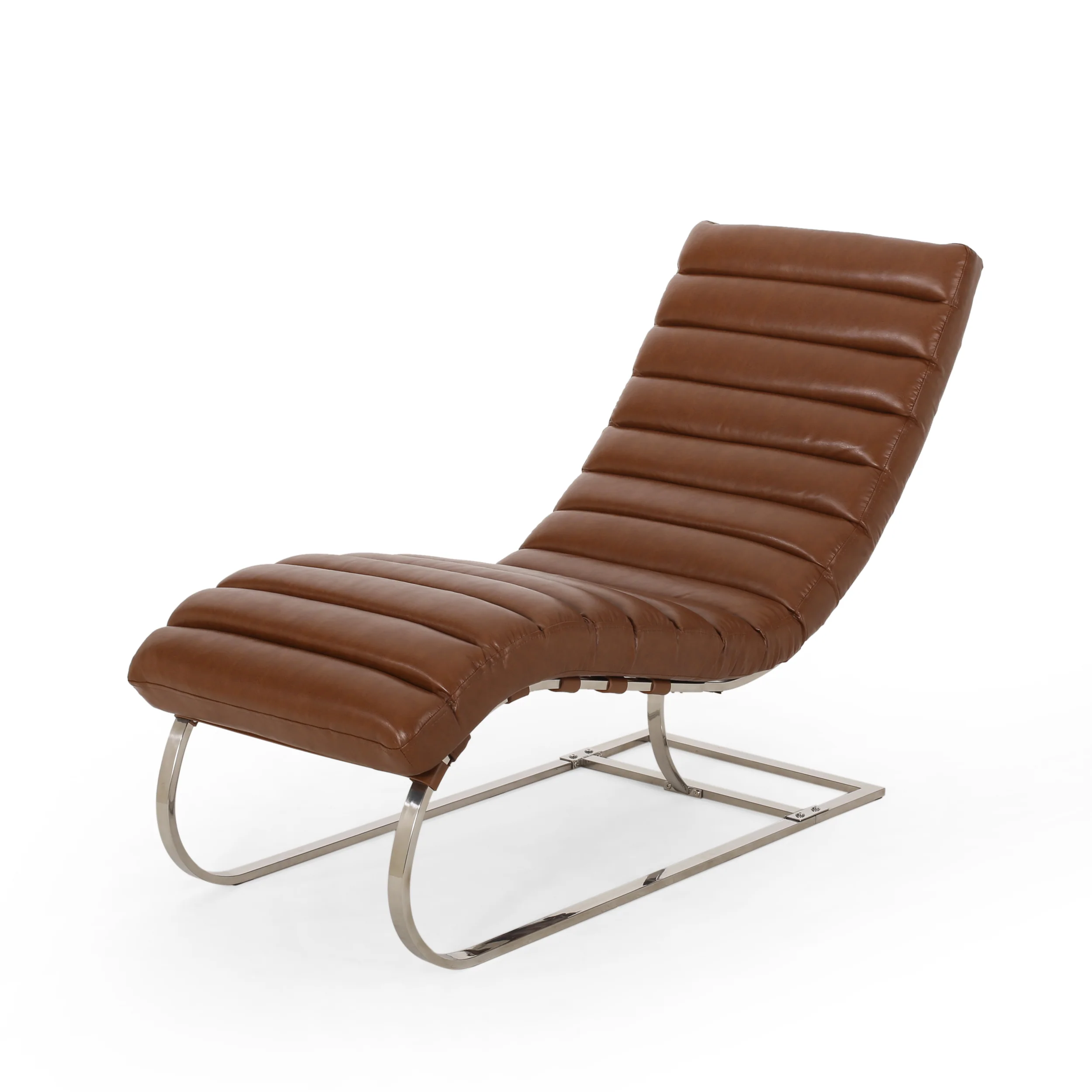 Pearsall Modern Channel Stitch Chaise Lounge - furnishings
