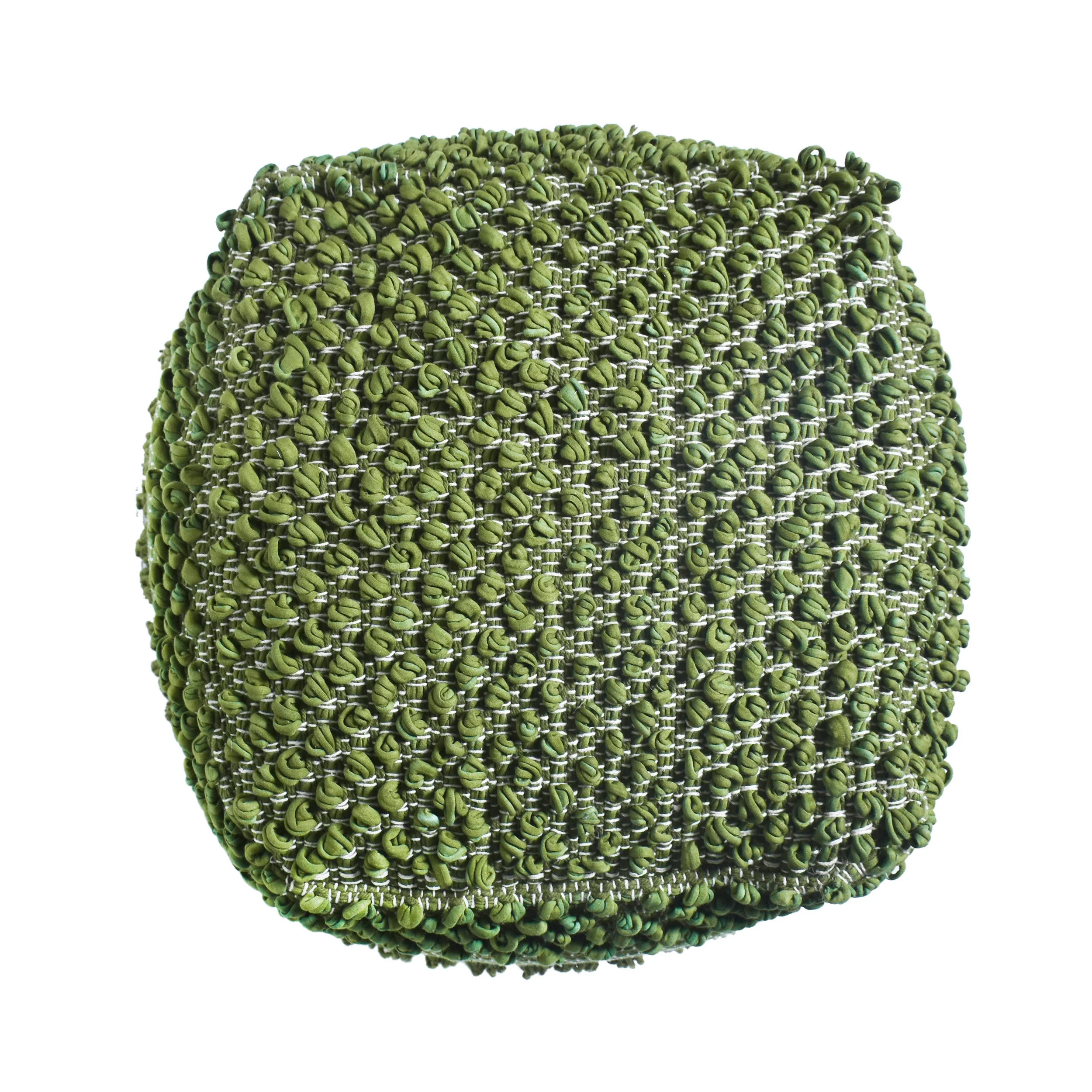 Naholo Boho Handcrafted Fabric Cube Pouf - furnishings