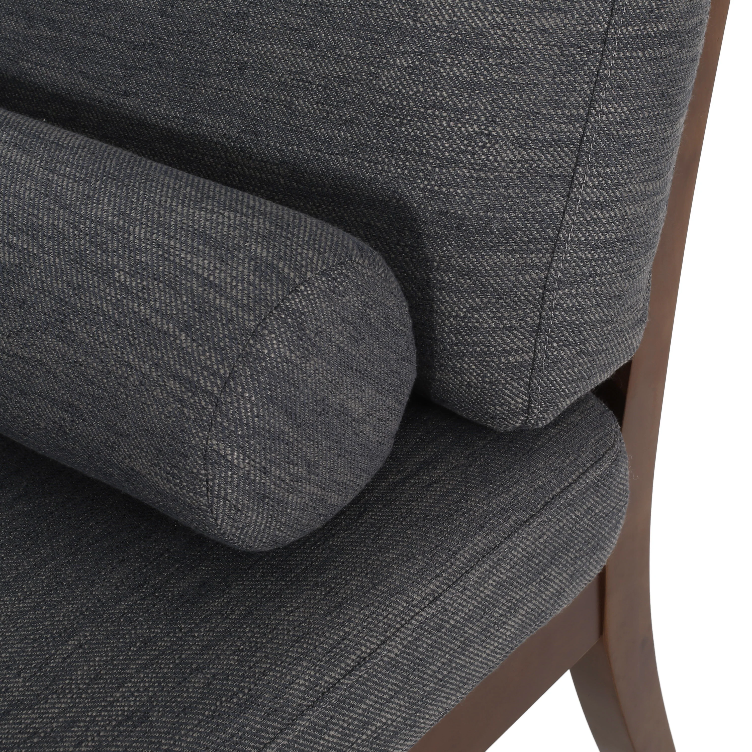 Lochmere Mid Century Modern Fabric Chaise Lounge with Bolster Pillow - furnishings