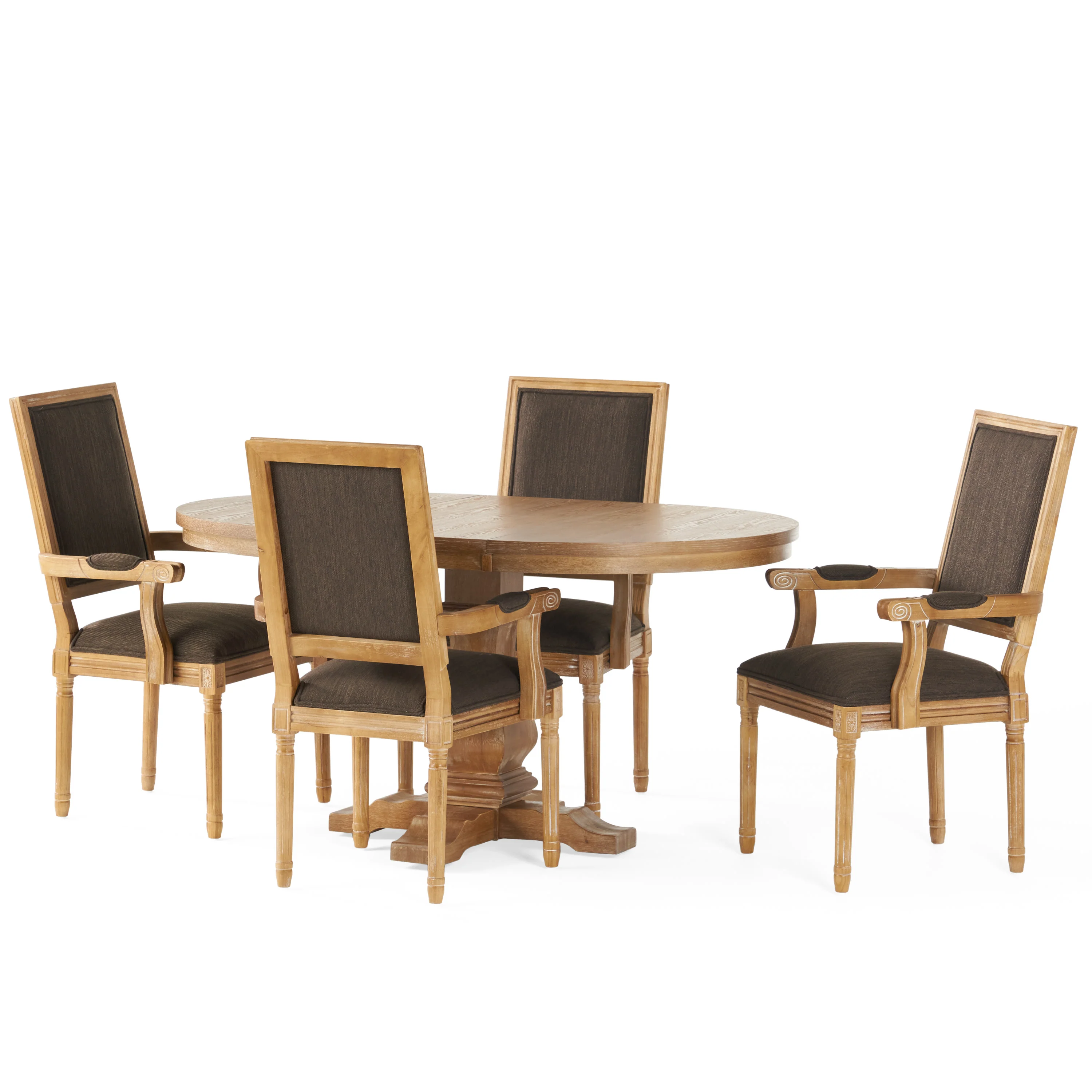 Ashlyn French Country Wood 5-Piece Expandable Dining Set - furnishings
