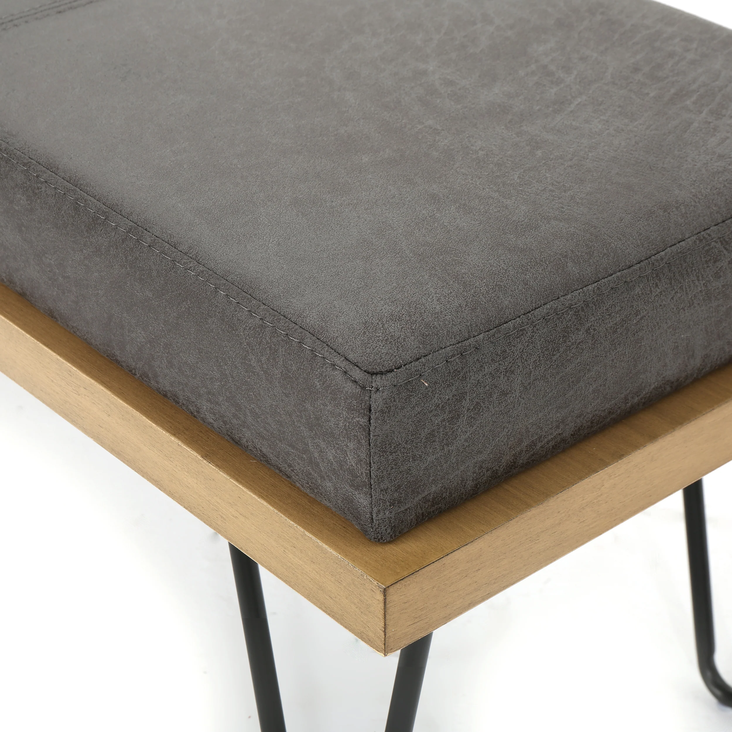 Elaina Industrial Modern Microfiber Bench - furnishings