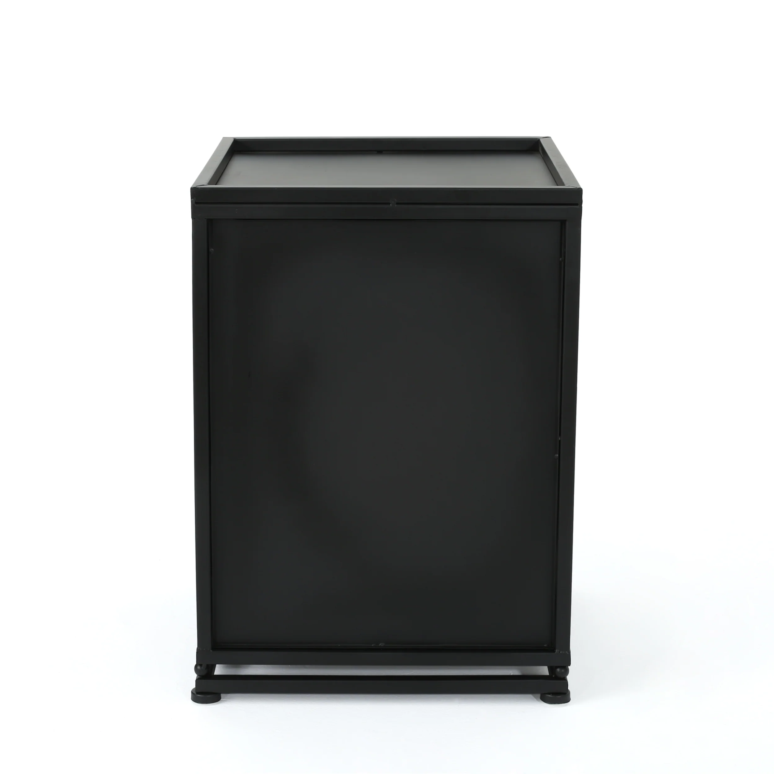 Lecanto Outdoor Metal Tank Holder Side Table, Matte Black - furnishings