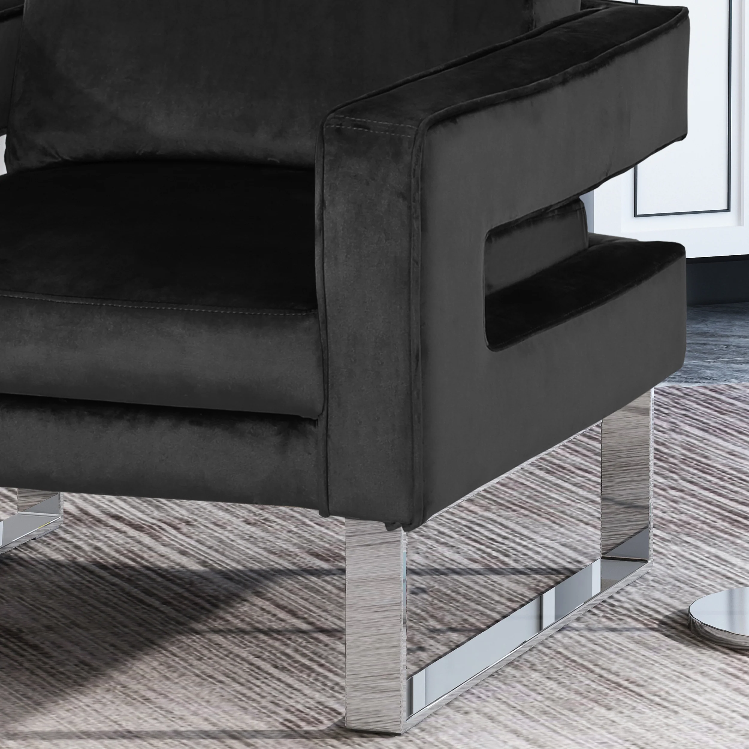 Alitzel Modern Glam Velvet Club Chair - furnishings