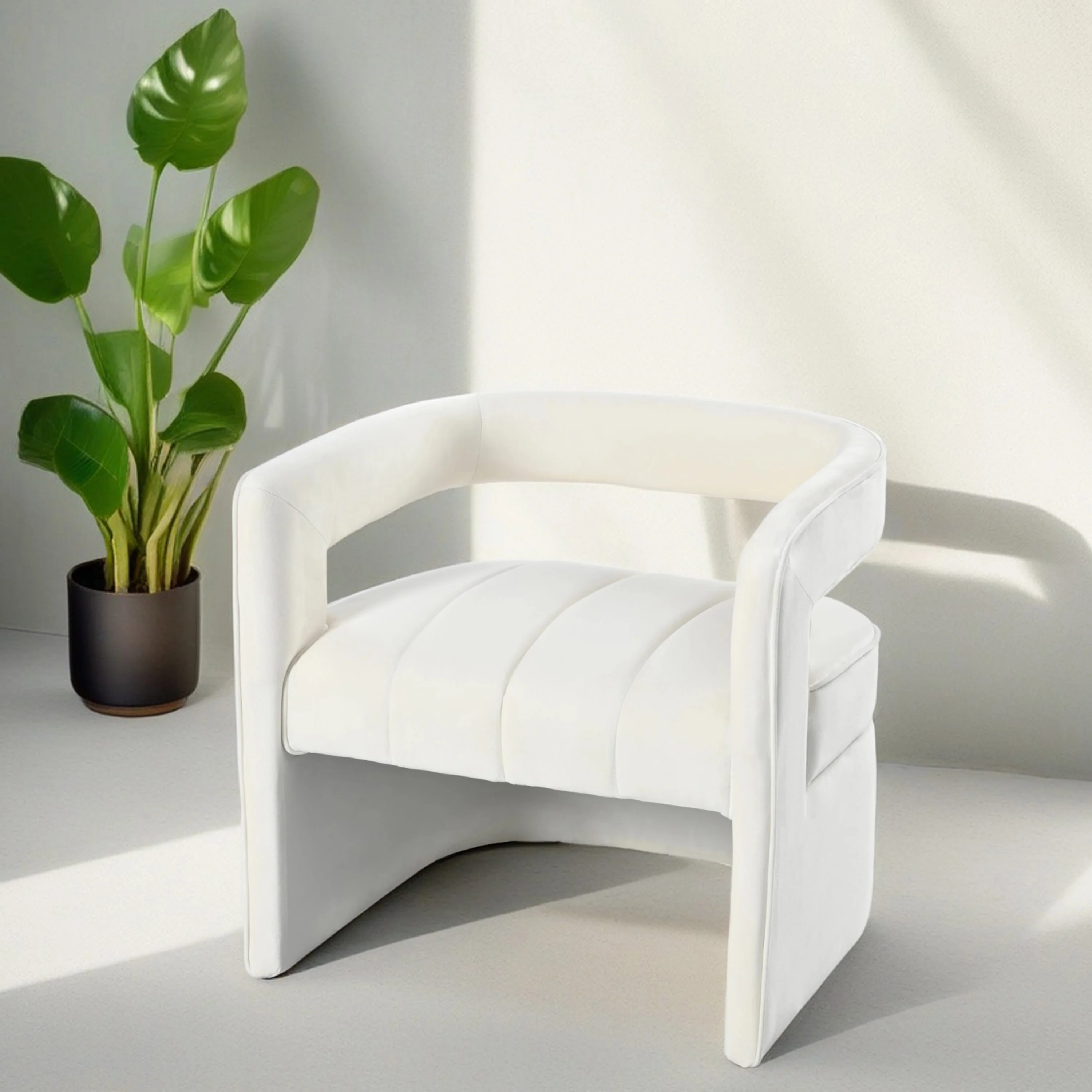 Brazal Modern Velvet Accent Club Chair - furnishings