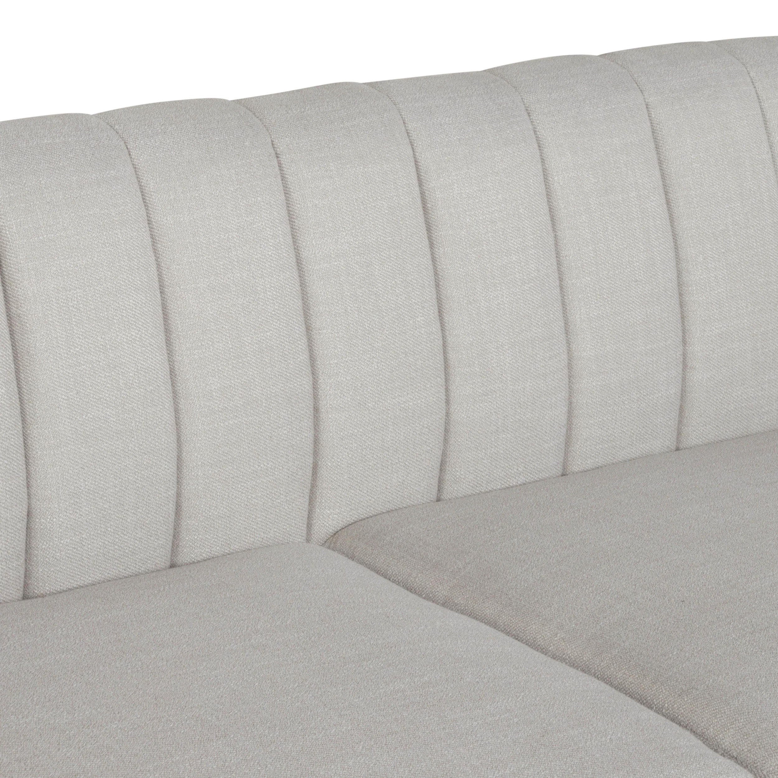 Darlin Contemporary Channel Stitched Fabric 3 Seater Sofa - furnishings