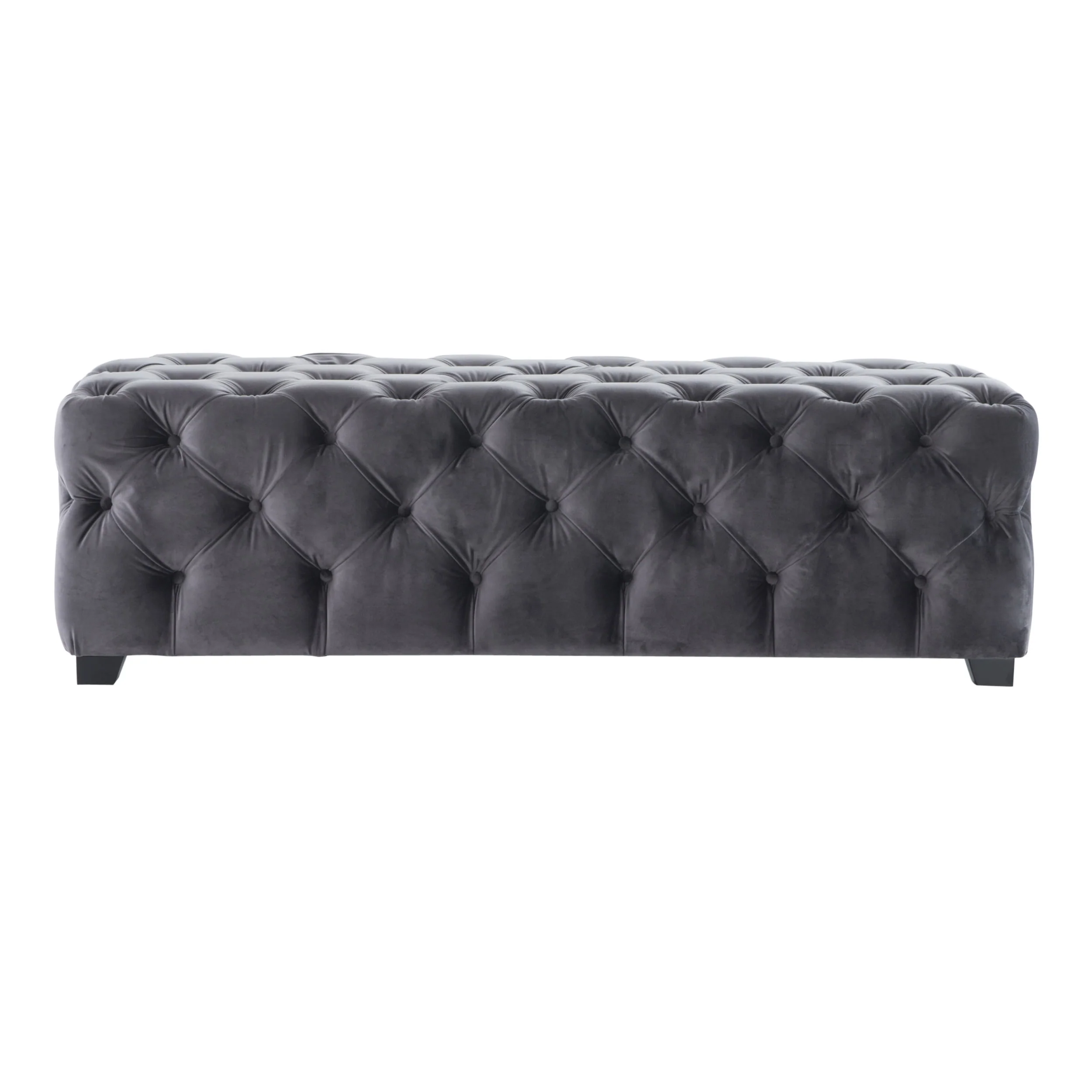 Provence Modern Glam Tufted Velvet Ottoman Bench - furnishings