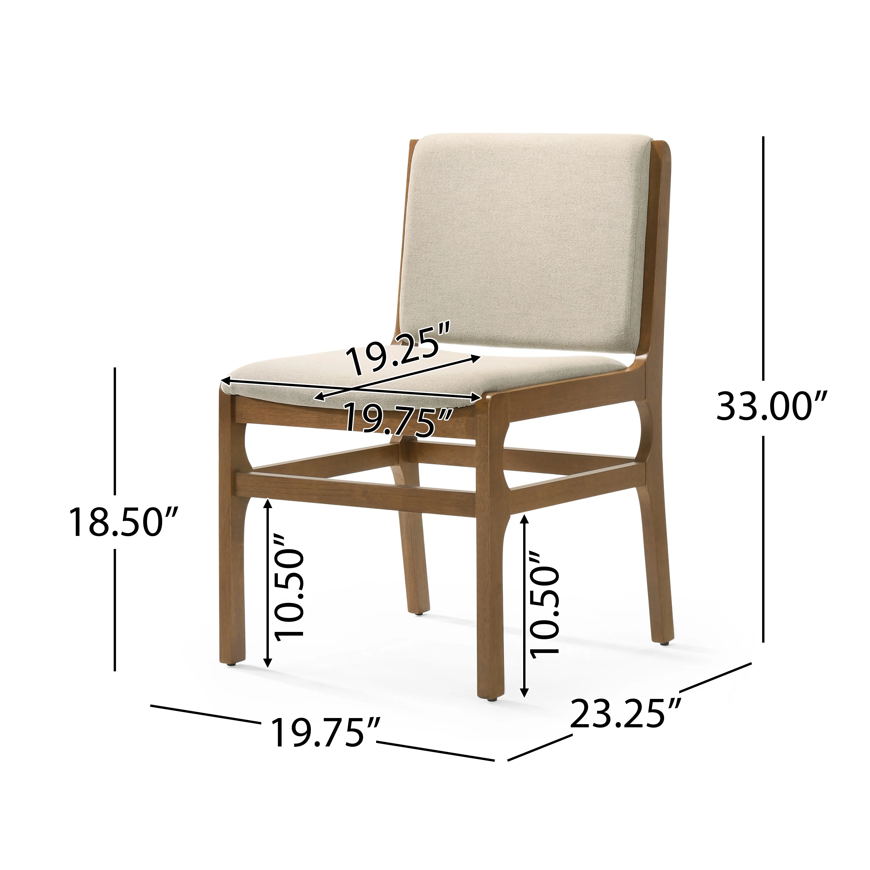 Galtin Contemporary Fabric Upholstered Wood Dining Chairs, Set of 6 - furnishings