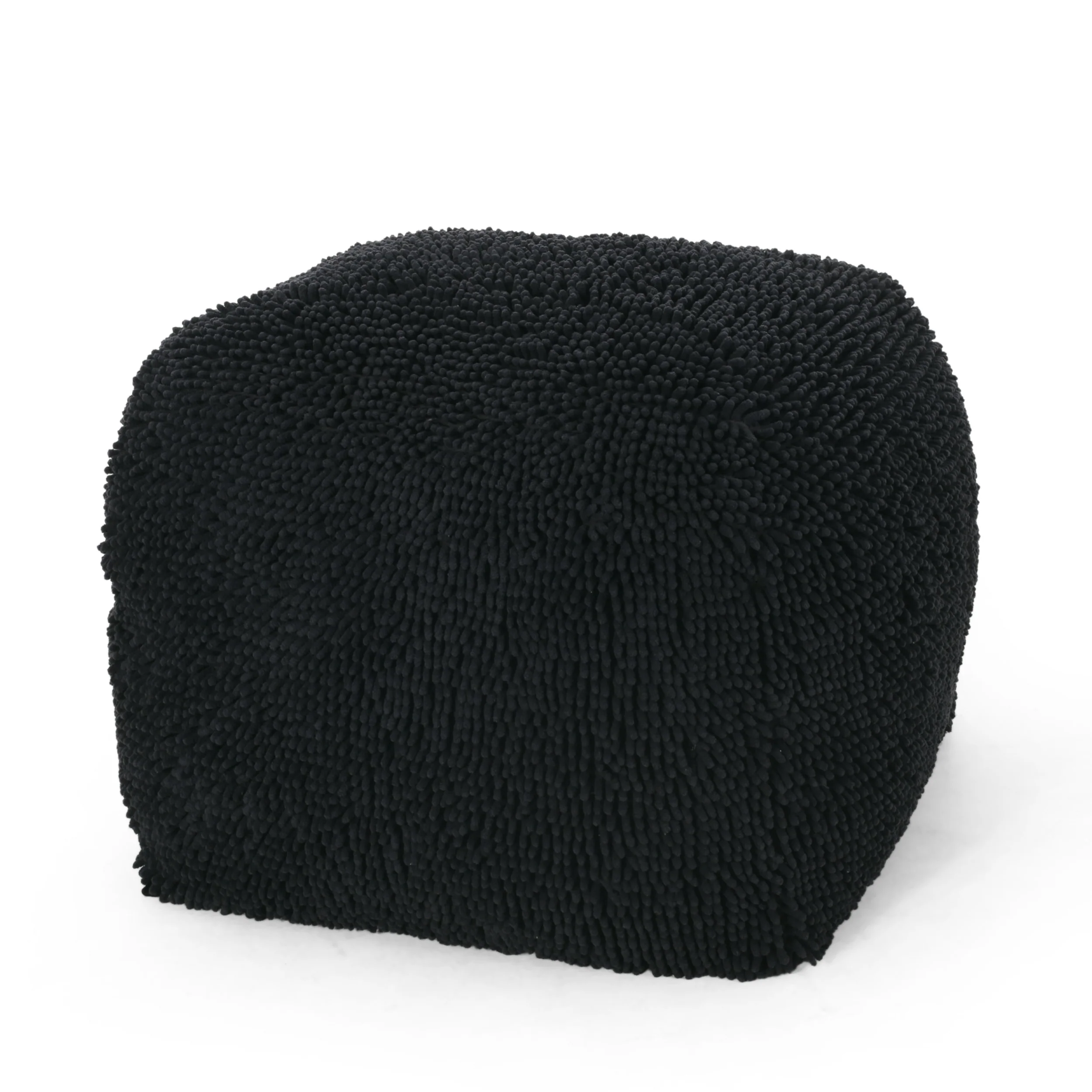 Statham Modern Microfiber Chenille Square Pouf - furnishings