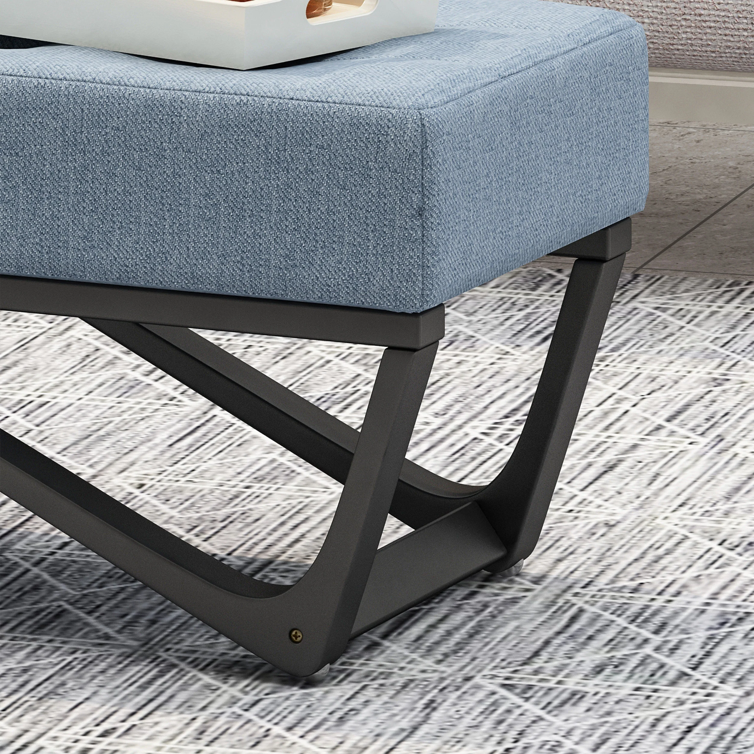 Emily Contemporary Fabric Ottoman Bench - furnishings