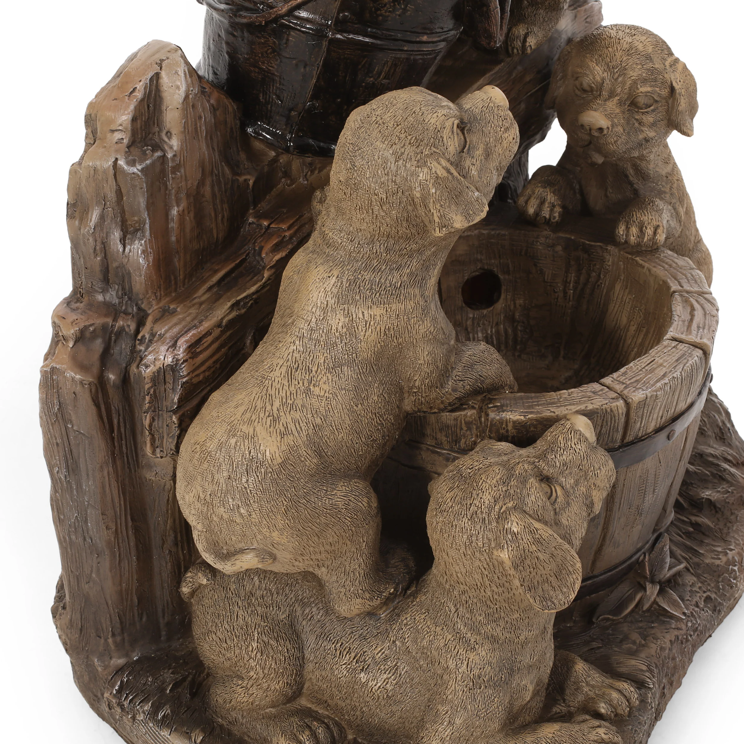 Tignall Outdoor Puppy Fountain, Light Brown - furnishings