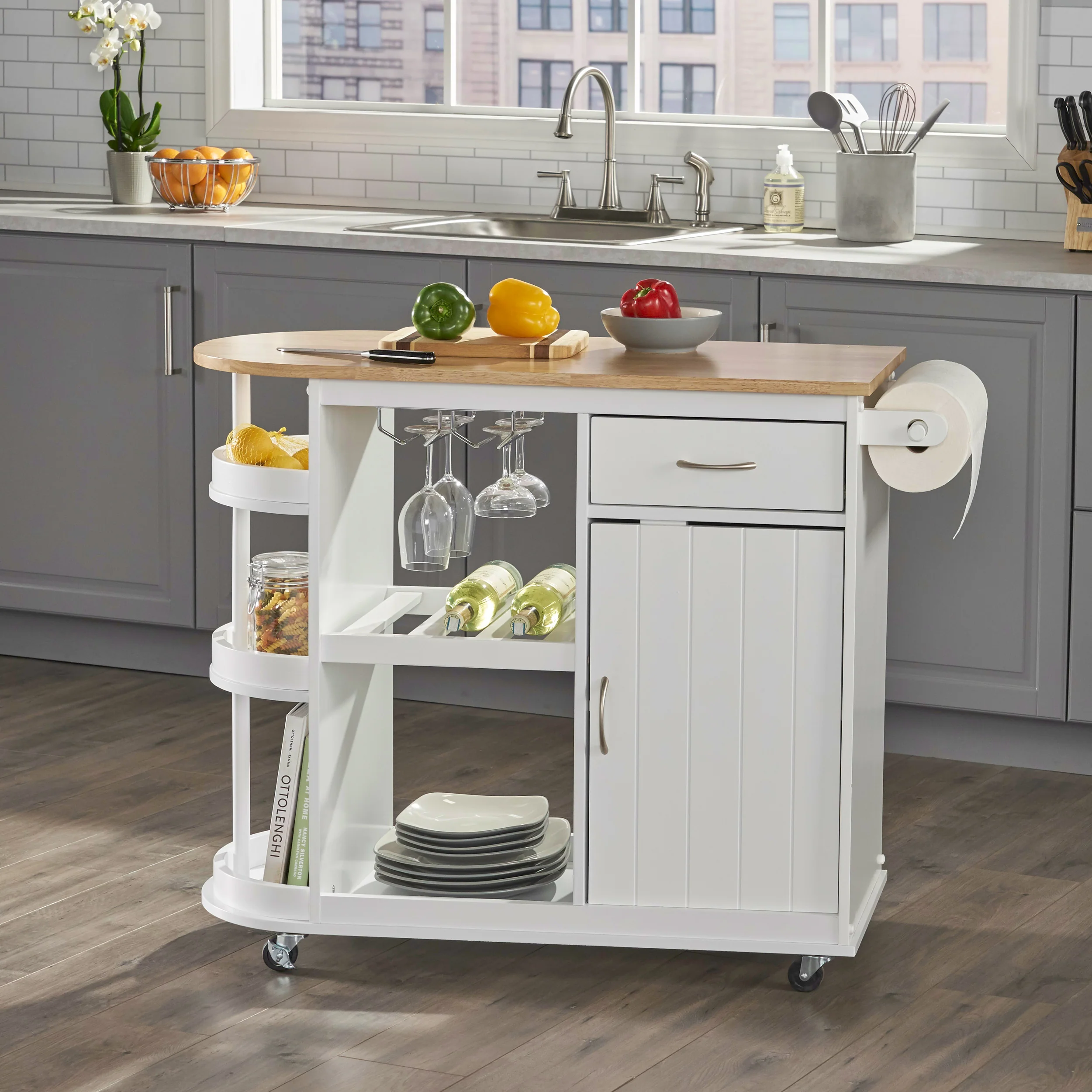 Averi Kitchen Cart with Wheels - furnishings