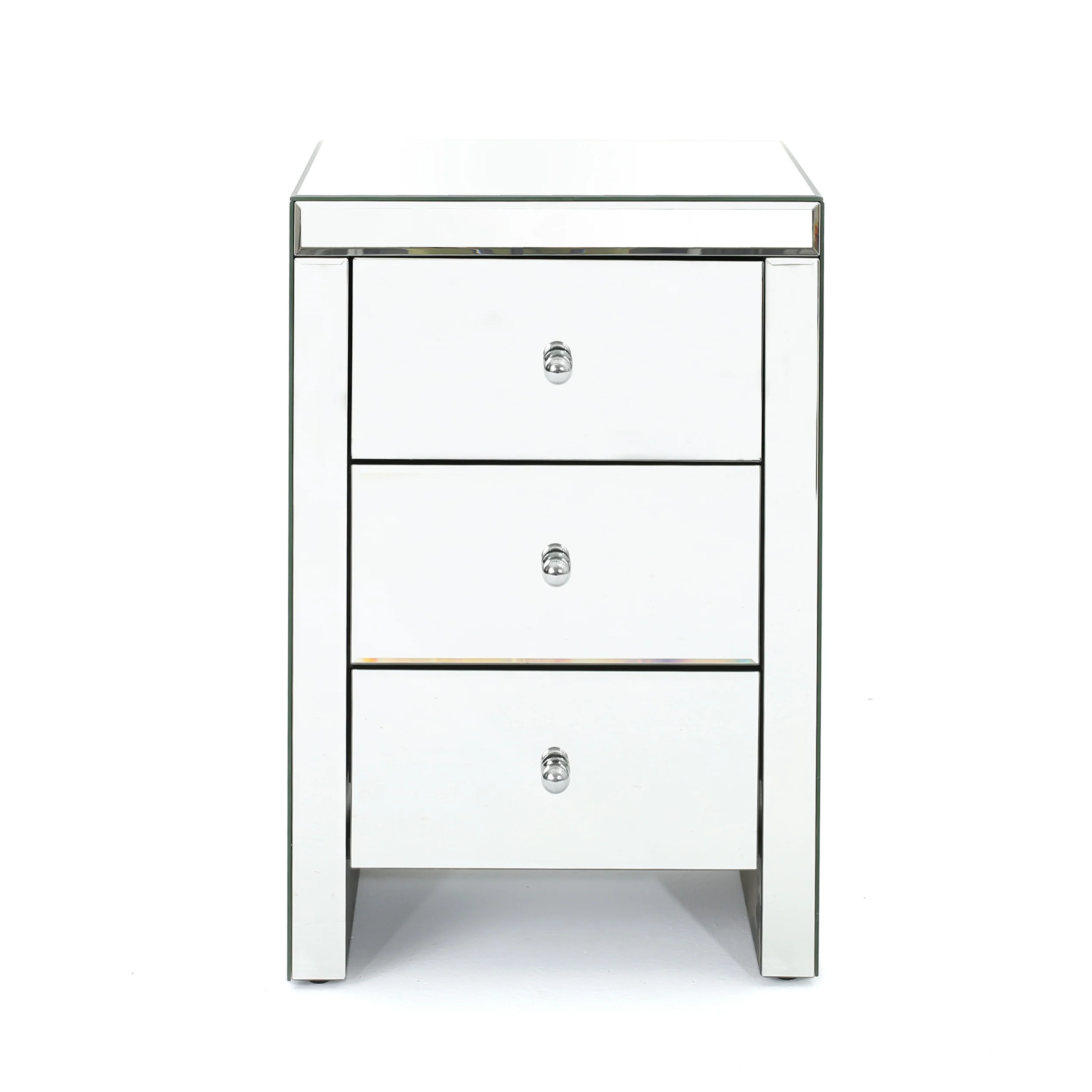 Fiona Classic Mirror Finished 3 Drawer Side Table - furnishings